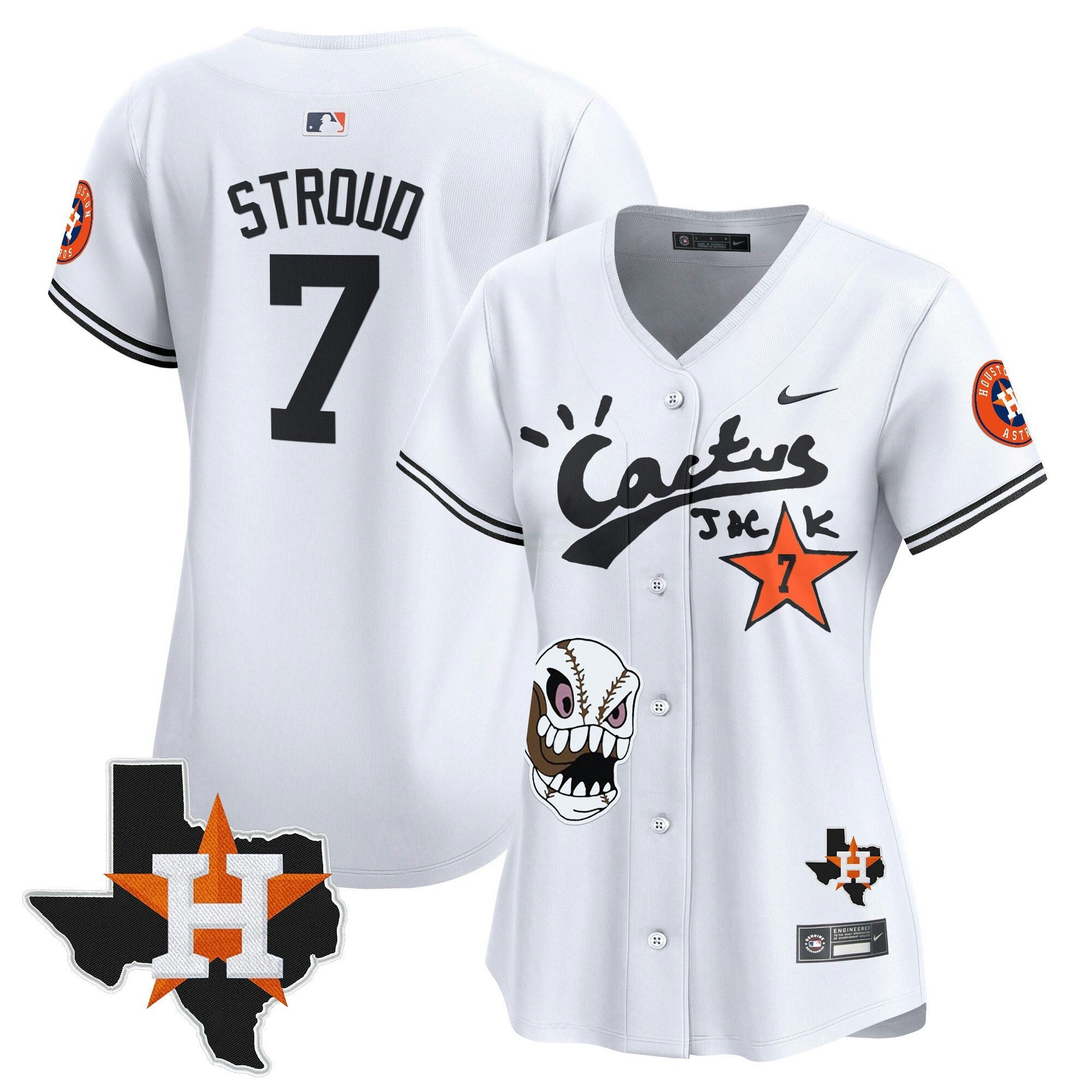 Camisa MLB Women’s Houston Cactus Jack Patch Vapor Premier Limited Jersey