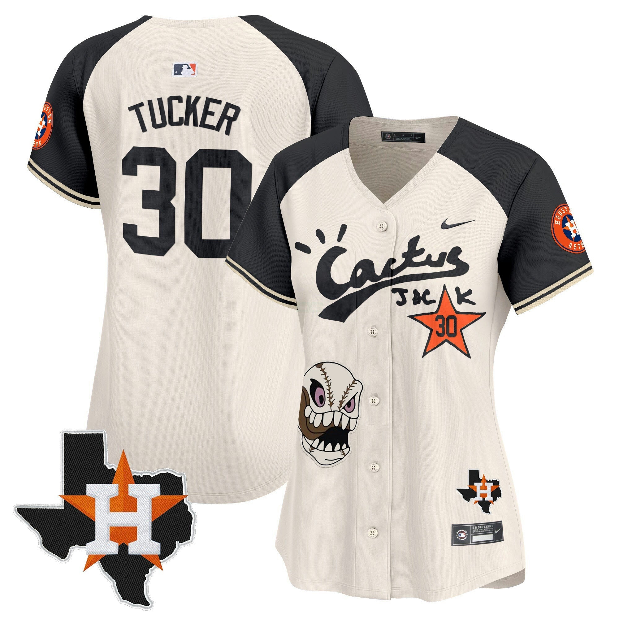 Camisa MLB Women’s Houston Cactus Jack Patch Vapor Premier Limited Jersey