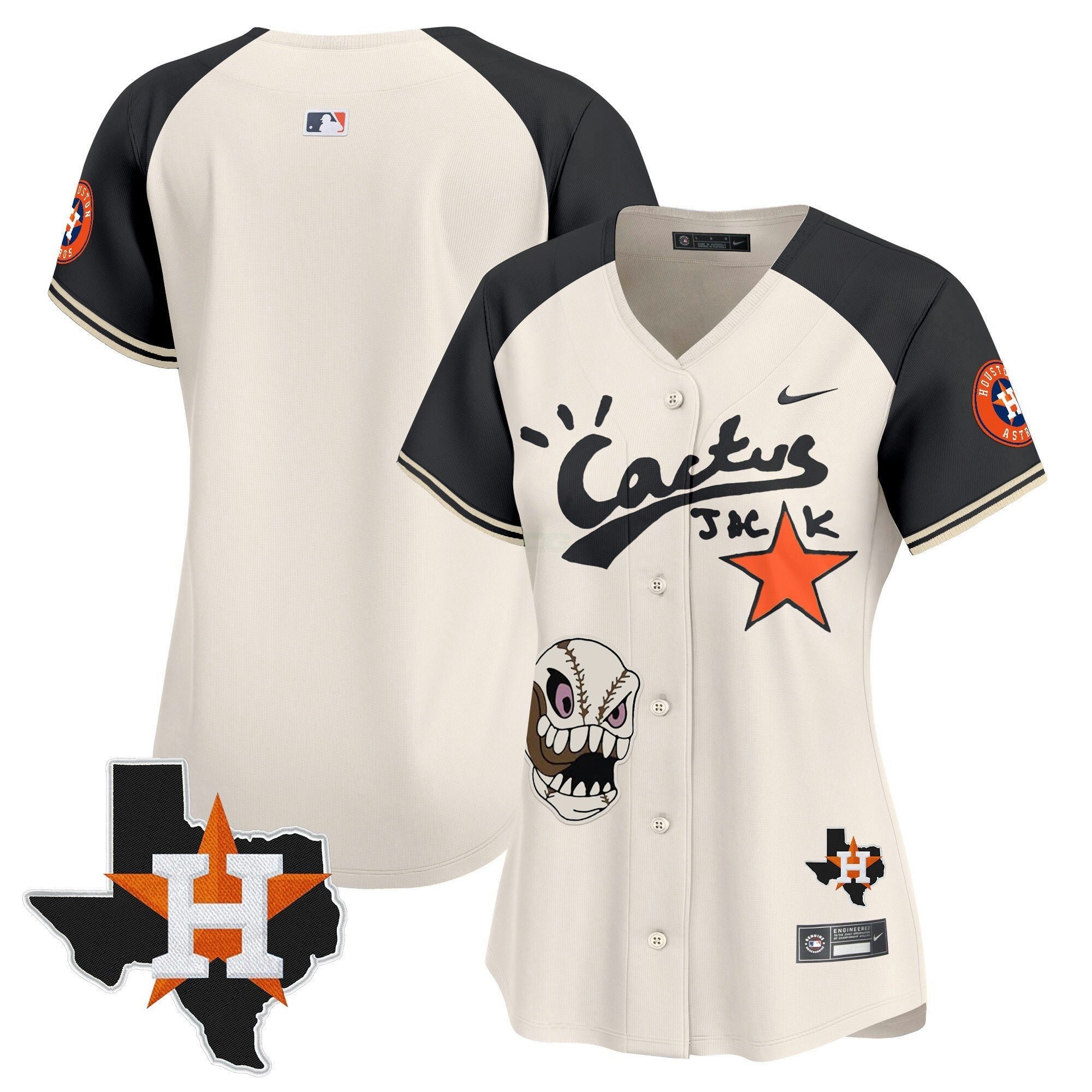Camisa MLB Women’s Houston Cactus Jack Patch Vapor Premier Limited Jersey