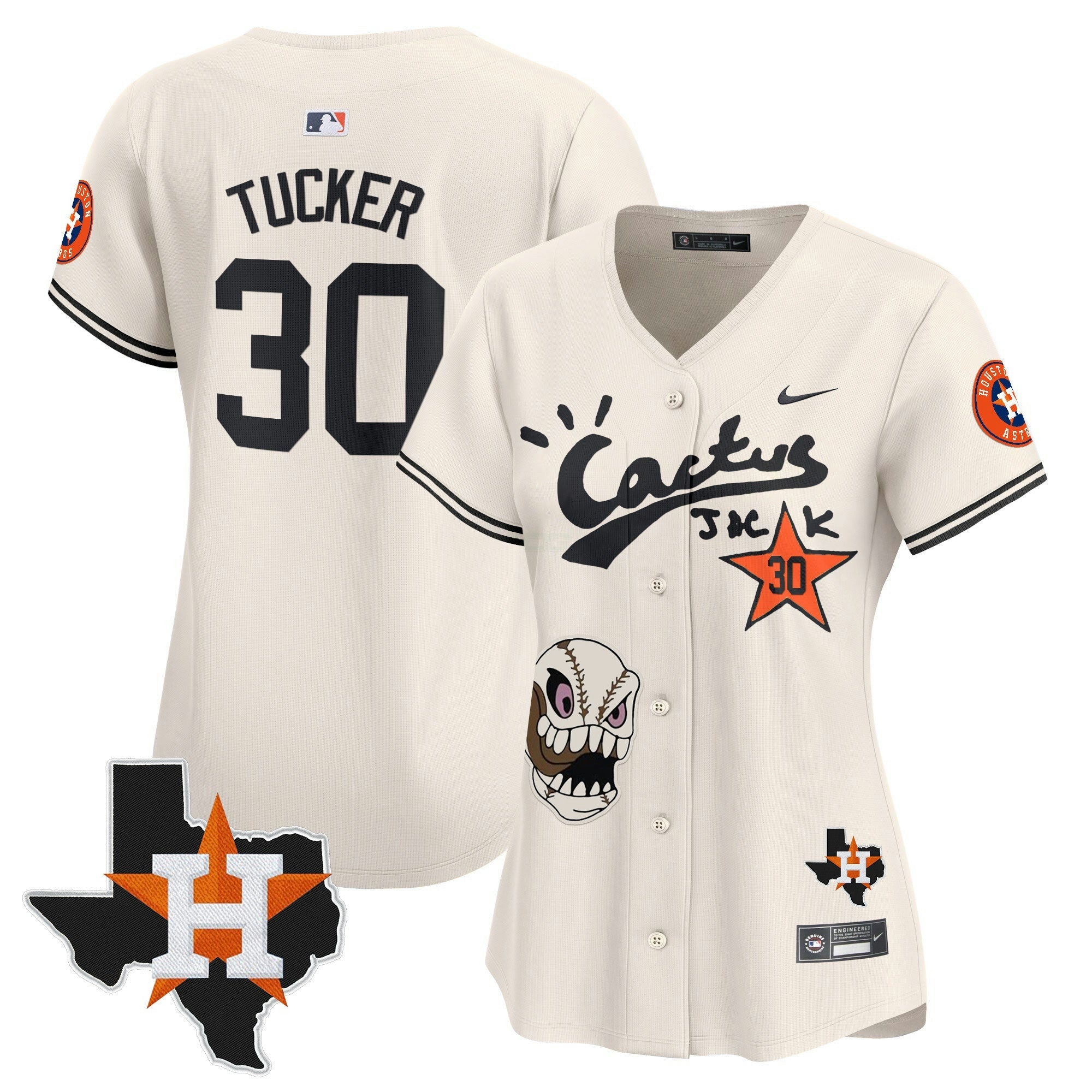 Camisa MLB Women’s Houston Cactus Jack Patch Vapor Premier Limited Jersey