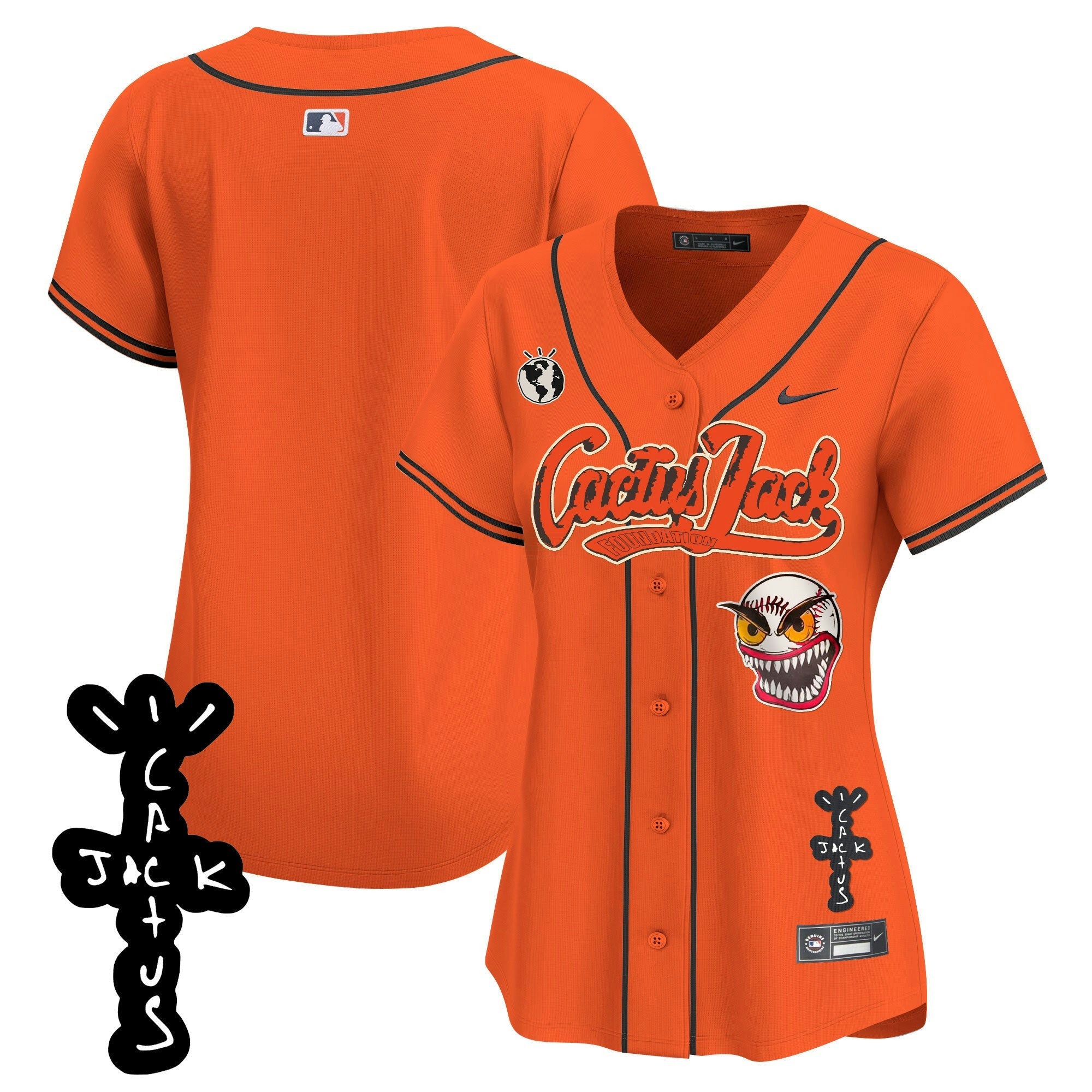 Camisa MLB Women’s Houston Cactus Jack Patch Vapor Premier Limited Jersey – Stitched