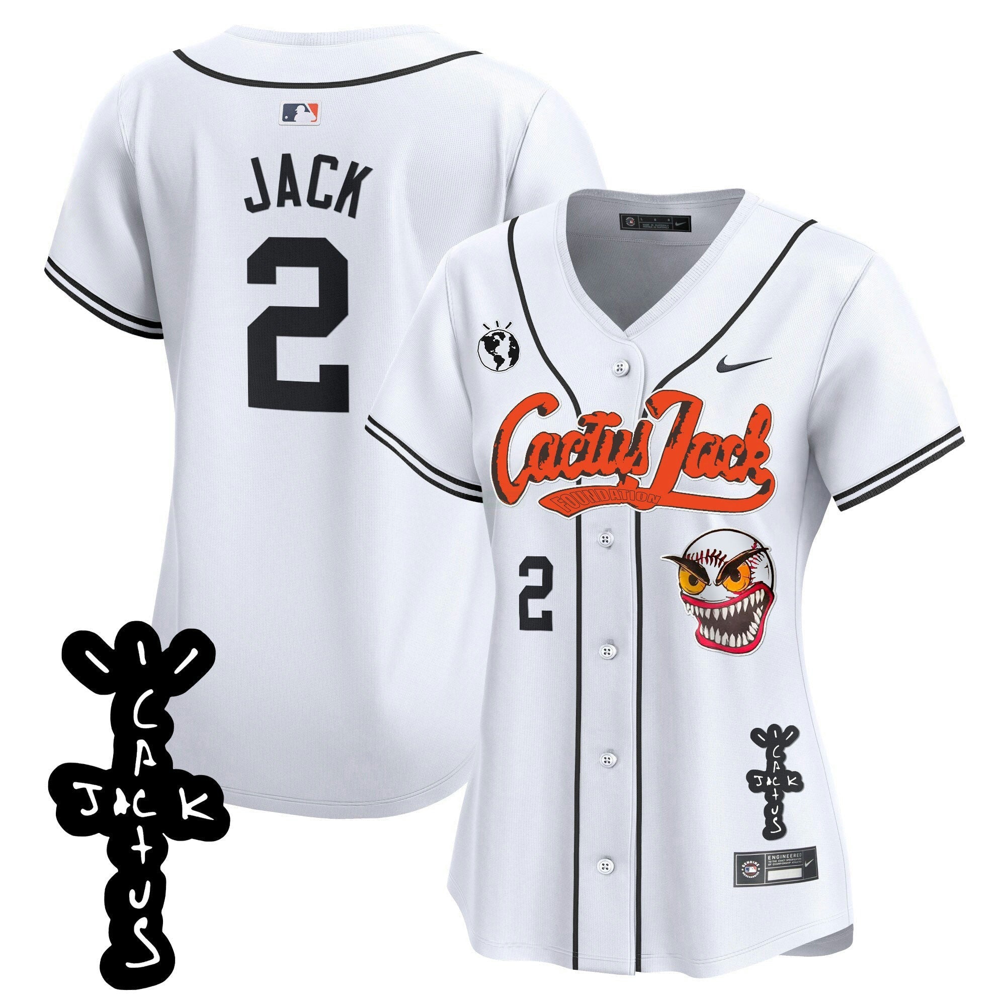 Camisa MLB Women’s Houston Cactus Jack Patch Vapor Premier Limited Jersey – Stitched