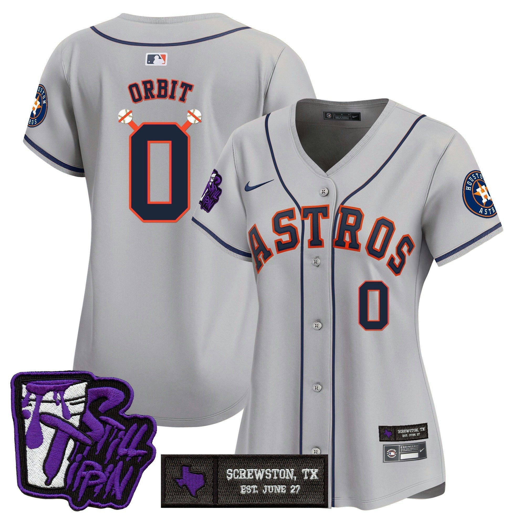 Camisa MLB Women’s Houston DJ Screw Still Tippin Purple Patch Vapor Premier Limited Jersey
