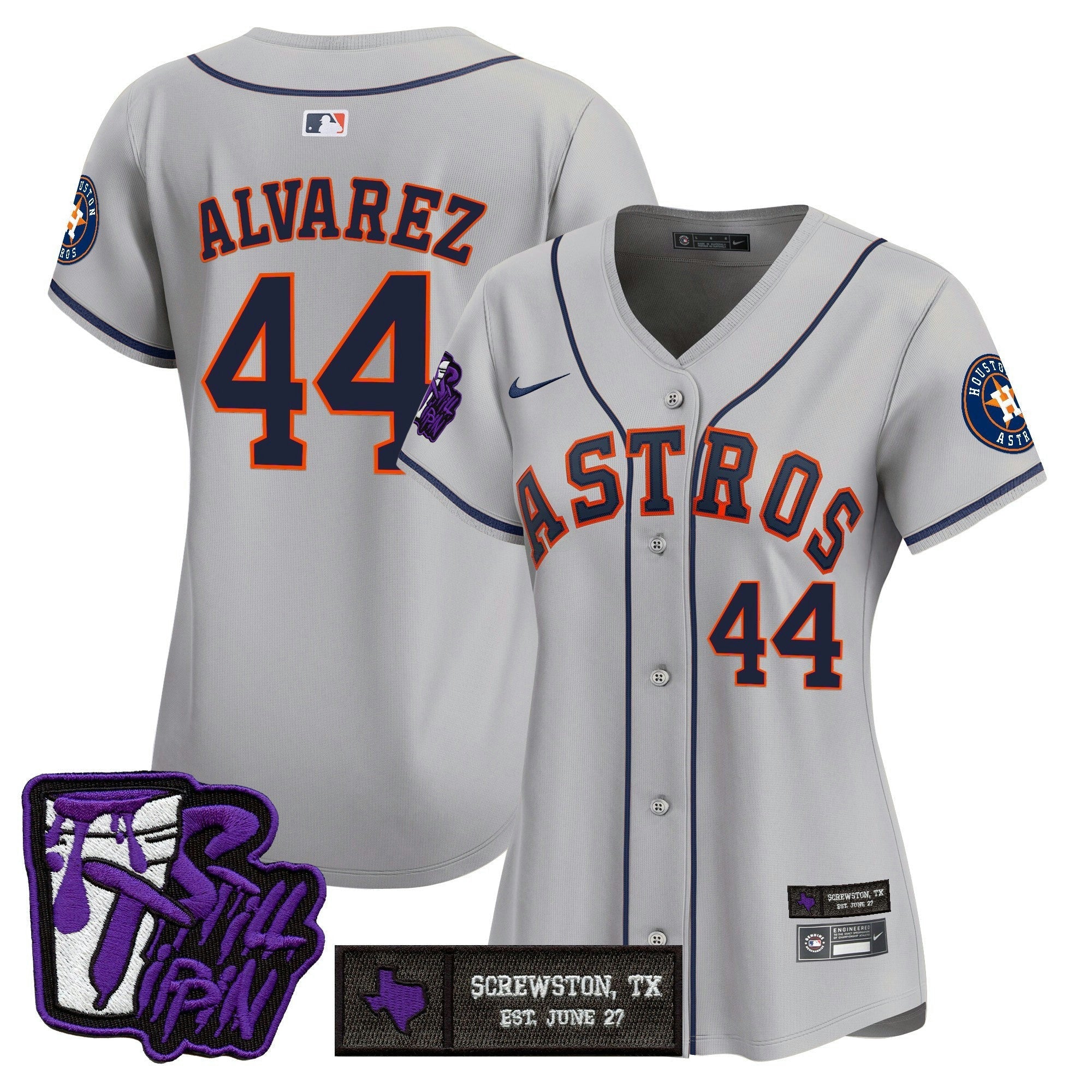 Camisa MLB Women’s Houston DJ Screw Still Tippin Purple Patch Vapor Premier Limited Jersey