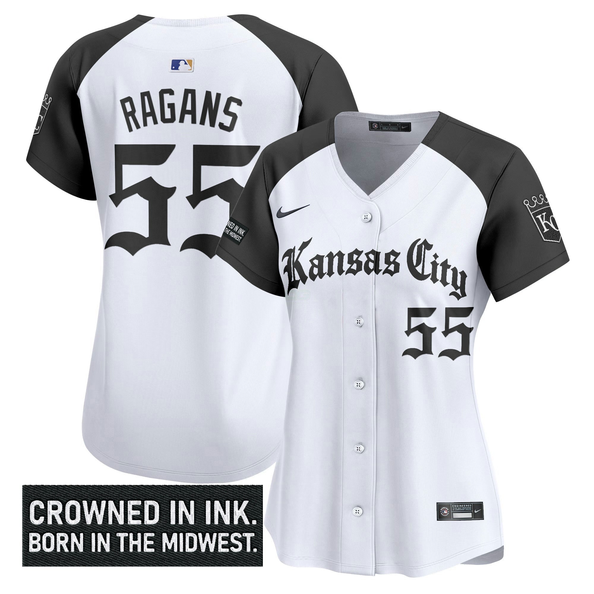 Camisa MLB Women’s Kansas City ‘Gothic Crown Edition’ Vapor Premier Limited Jersey