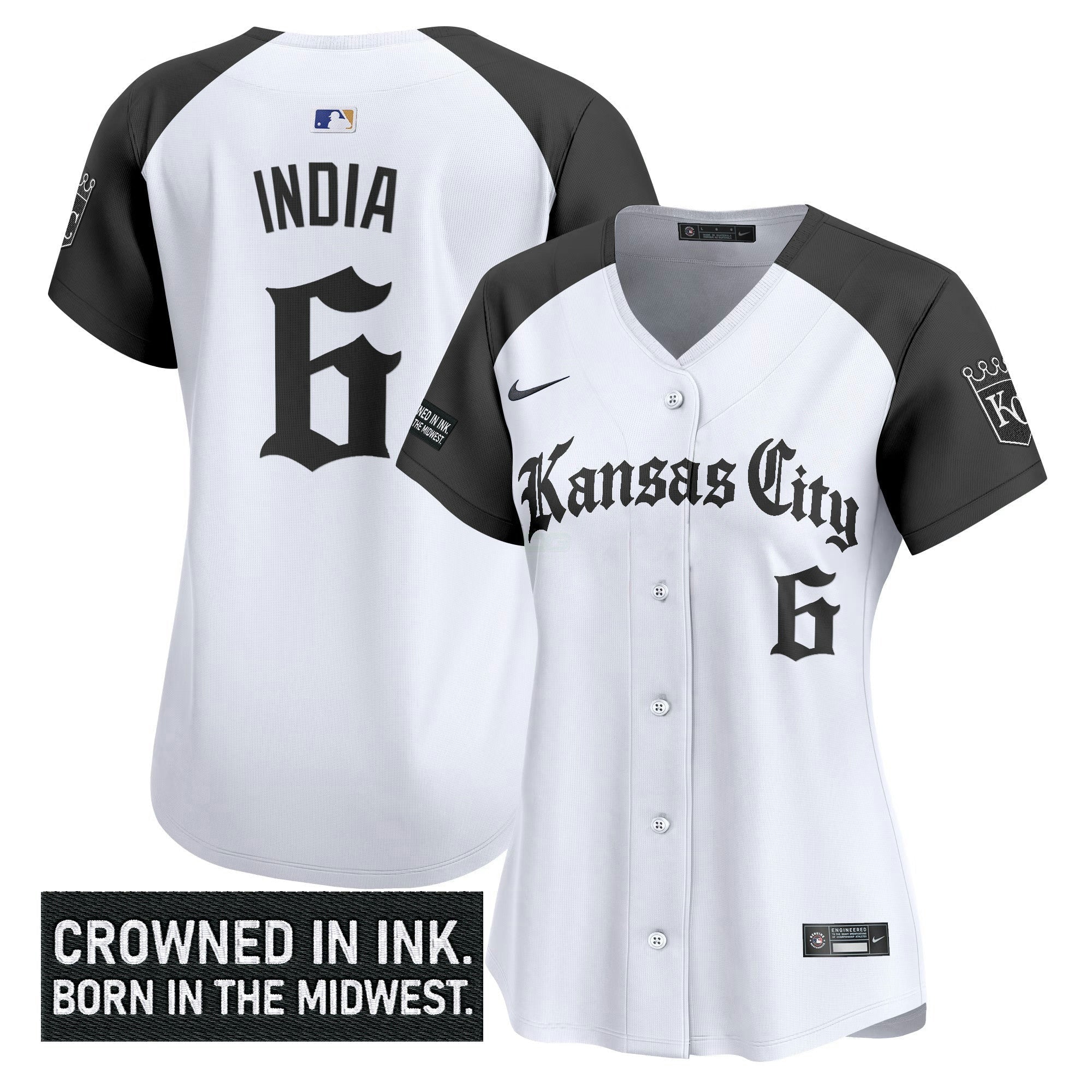 Camisa MLB Women’s Kansas City ‘Gothic Crown Edition’ Vapor Premier Limited Jersey