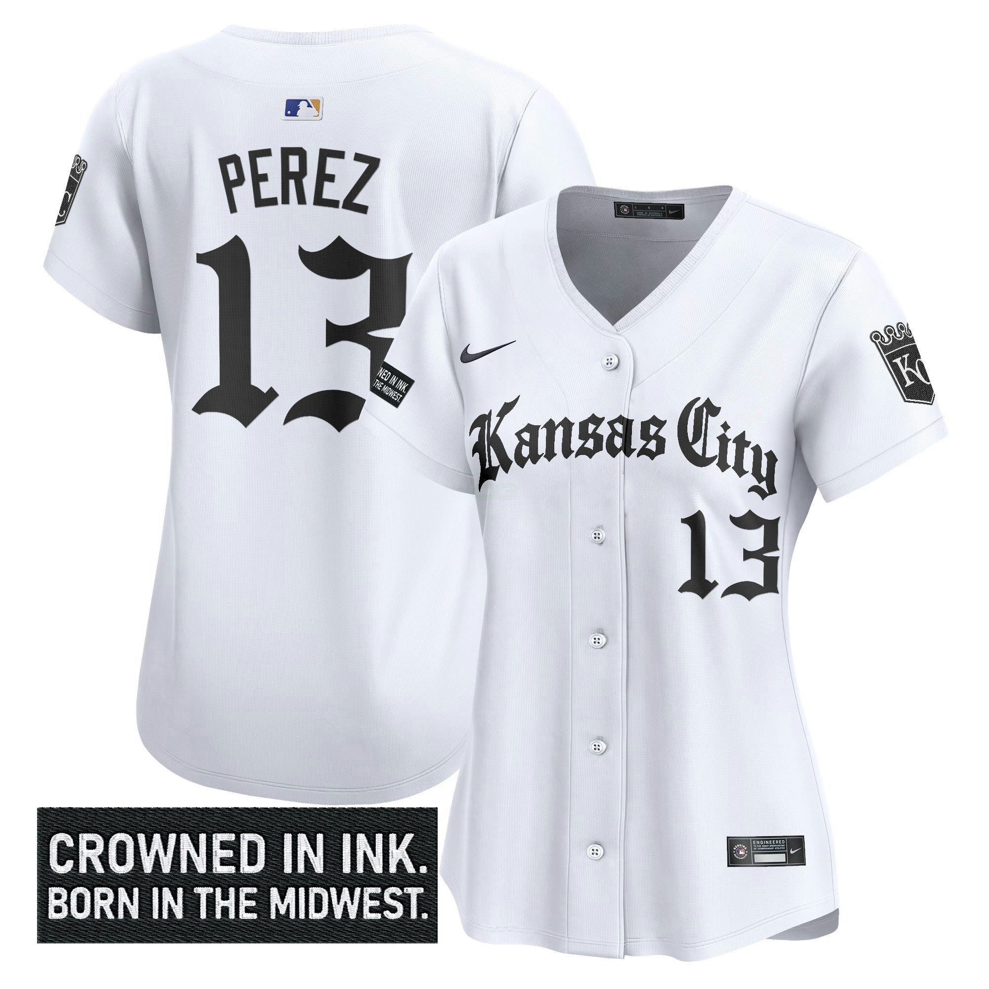 Camisa MLB Women’s Kansas City ‘Gothic Crown Edition’ Vapor Premier Limited Jersey