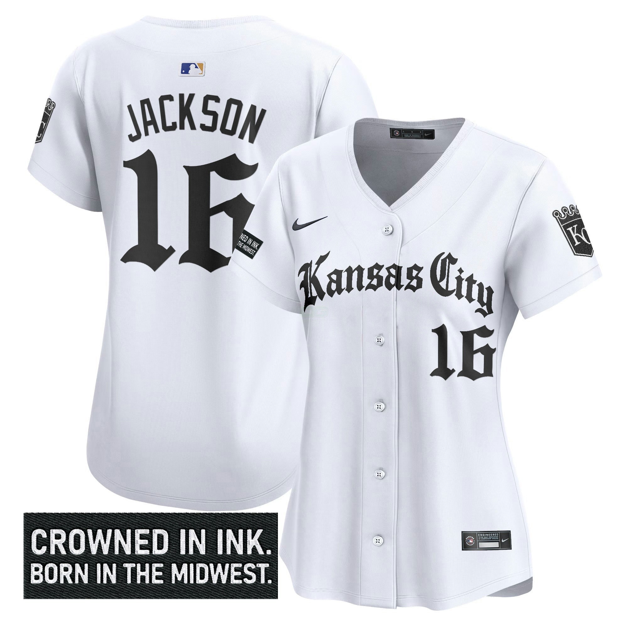 Camisa MLB Women’s Kansas City ‘Gothic Crown Edition’ Vapor Premier Limited Jersey