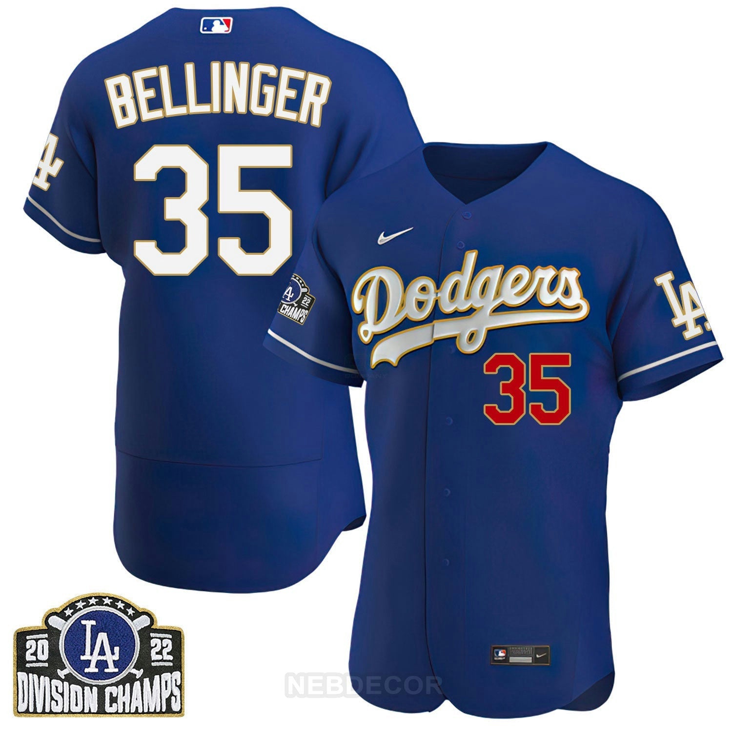 Camisa MLB Women’s Los Angeles Patch NL West Division Champions 2022 Jersey