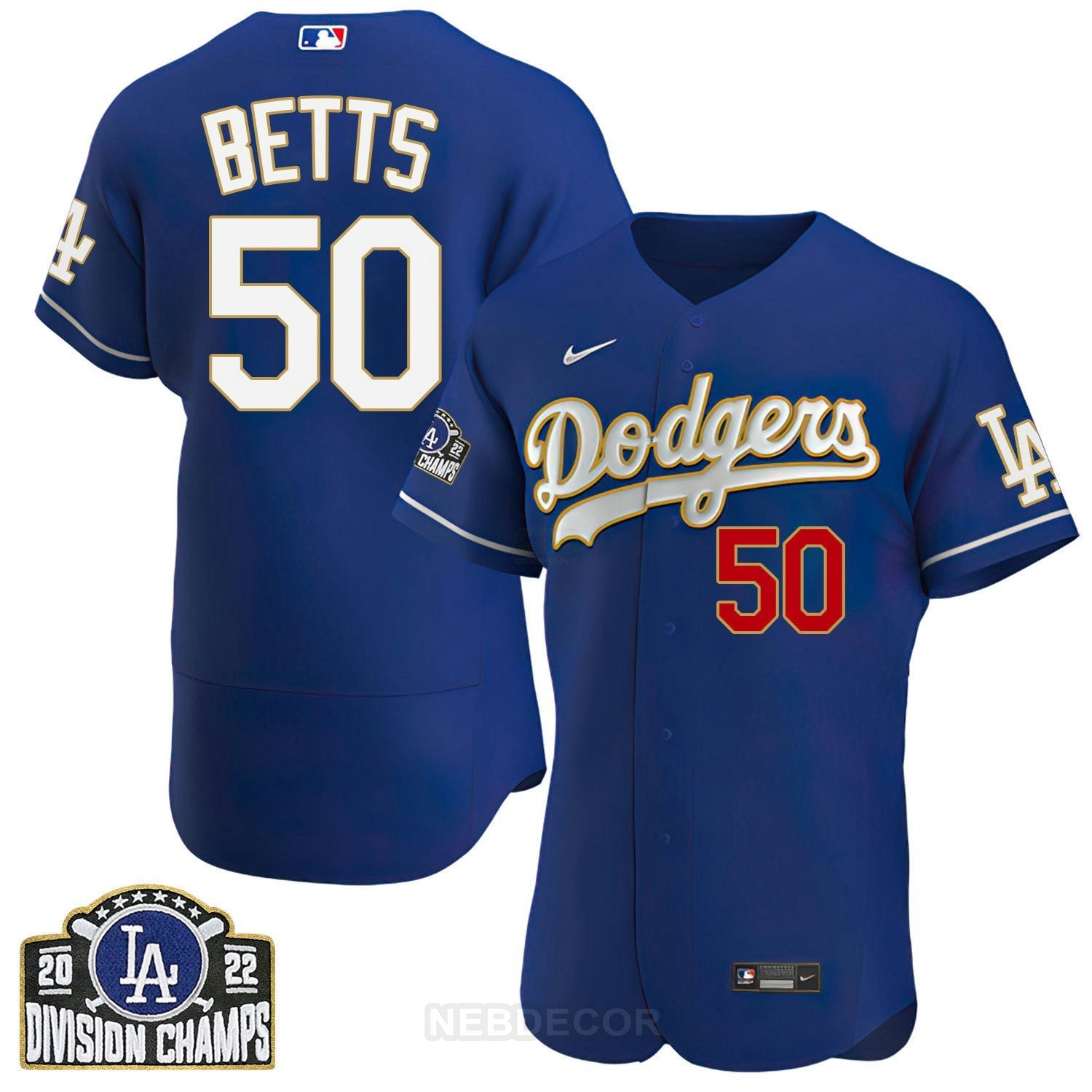 Camisa MLB Women’s Los Angeles Patch NL West Division Champions 2022 Jersey