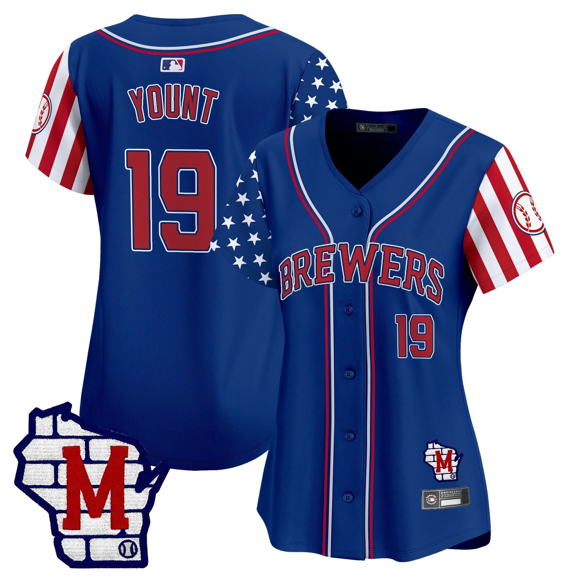 Camisa MLB Women’s Milwaukee 2025 Independence Day Vapor Premier Limited Jersey