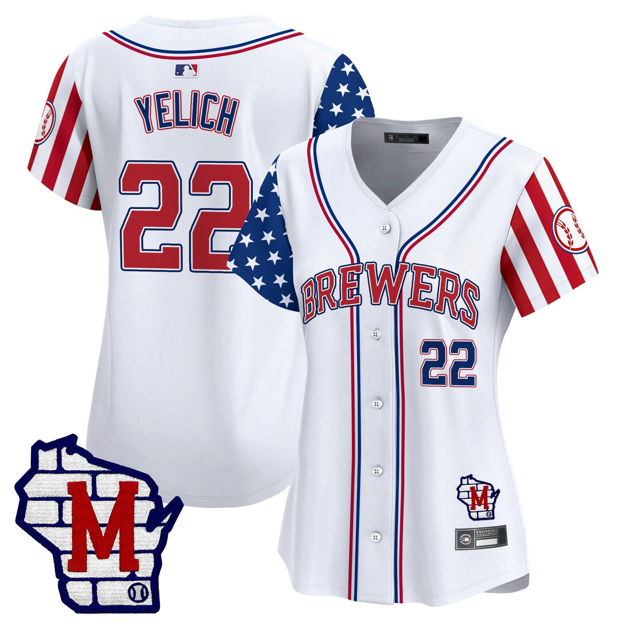Camisa MLB Women’s Milwaukee 2025 Independence Day Vapor Premier Limited Jersey