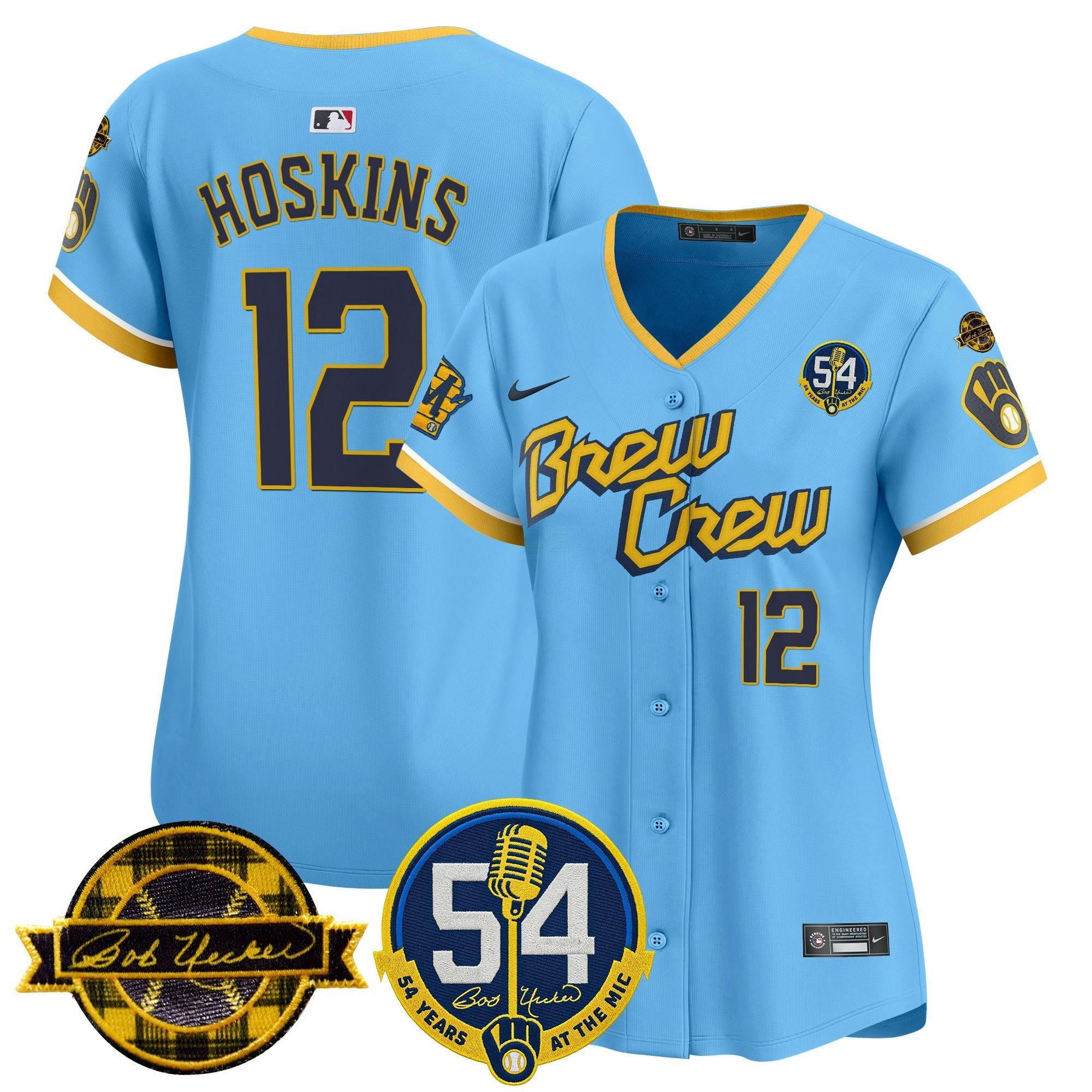 Camisa MLB Women’s Milwaukee ‘Bob Uecker – 54 Seasons for ’ Vapor Premier Limited Jersey