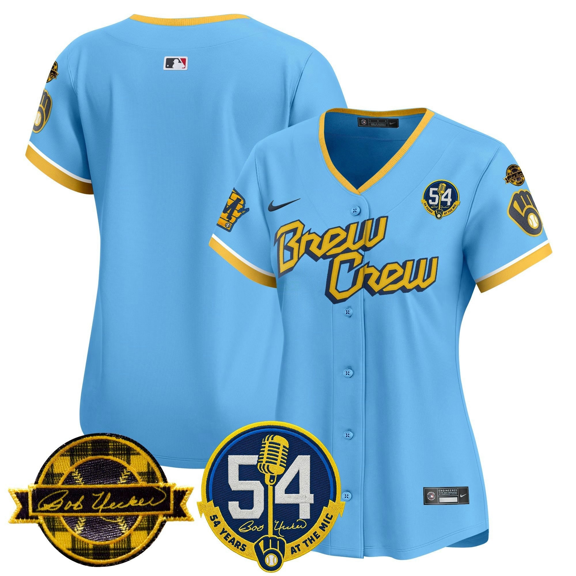 Camisa MLB Women’s Milwaukee ‘Bob Uecker – 54 Seasons for ’ Vapor Premier Limited Jersey