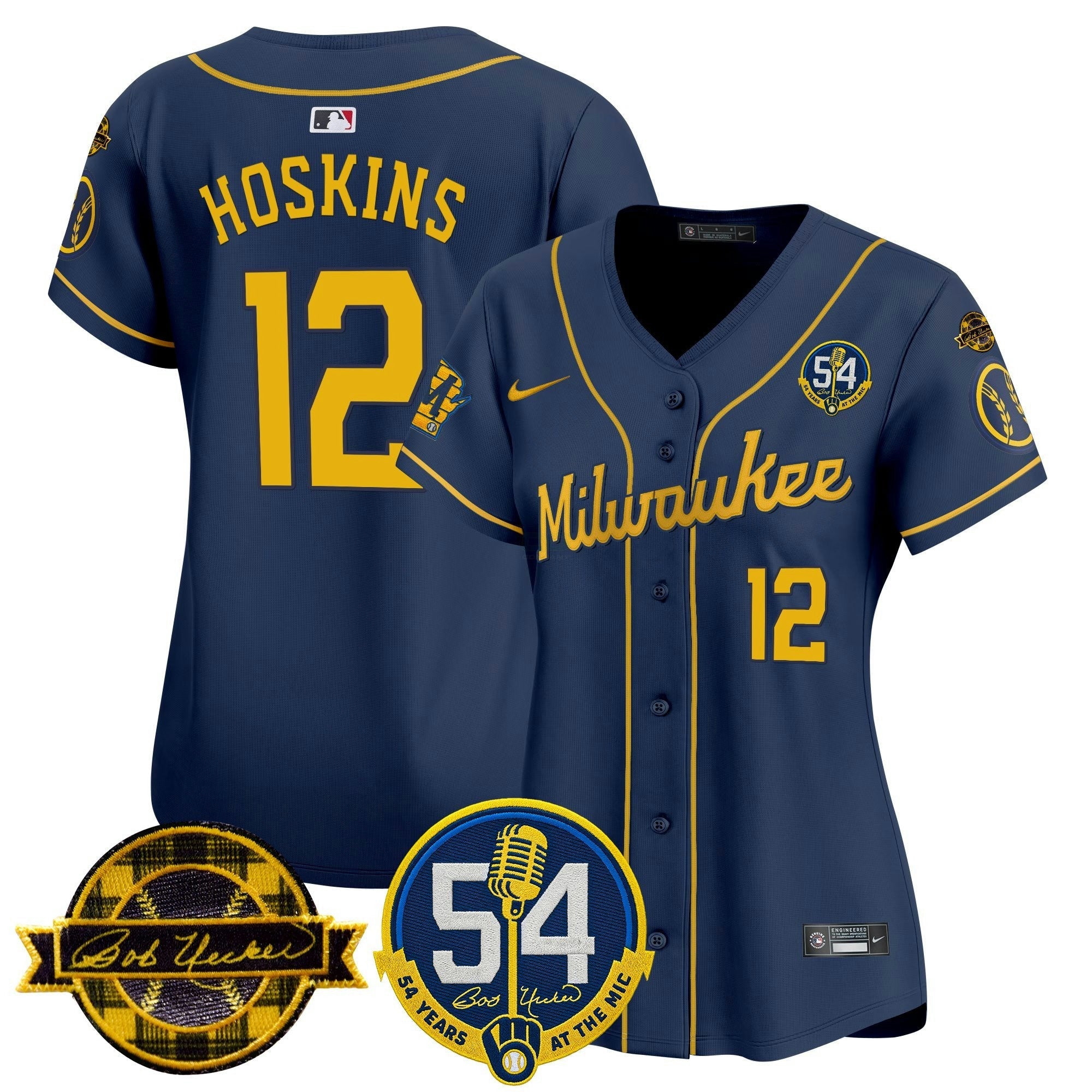 Camisa MLB Women’s Milwaukee ‘Bob Uecker – 54 Seasons for ’ Vapor Premier Limited Jersey