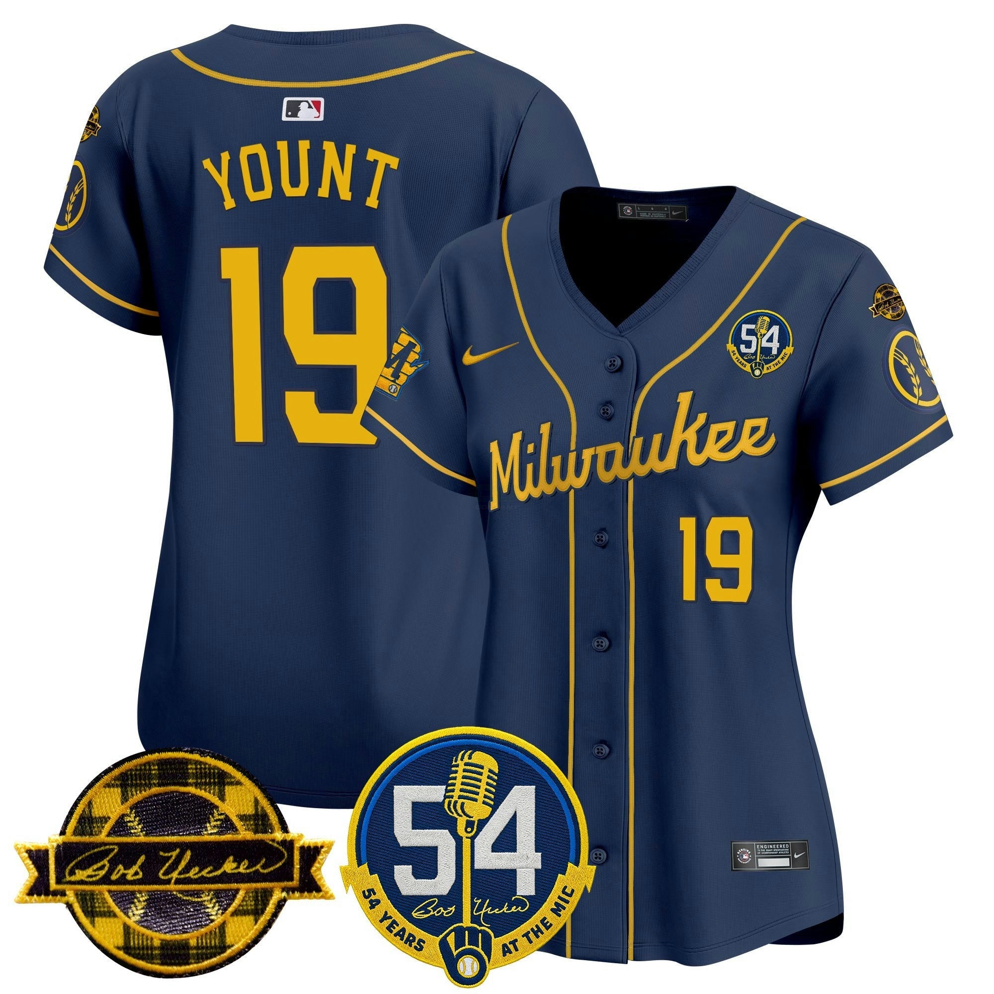 Camisa MLB Women’s Milwaukee ‘Bob Uecker – 54 Seasons for ’ Vapor Premier Limited Jersey