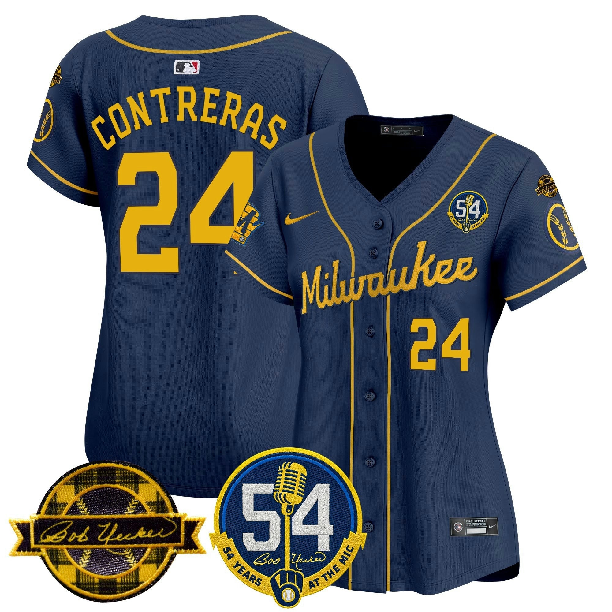 Camisa MLB Women’s Milwaukee ‘Bob Uecker – 54 Seasons for ’ Vapor Premier Limited Jersey