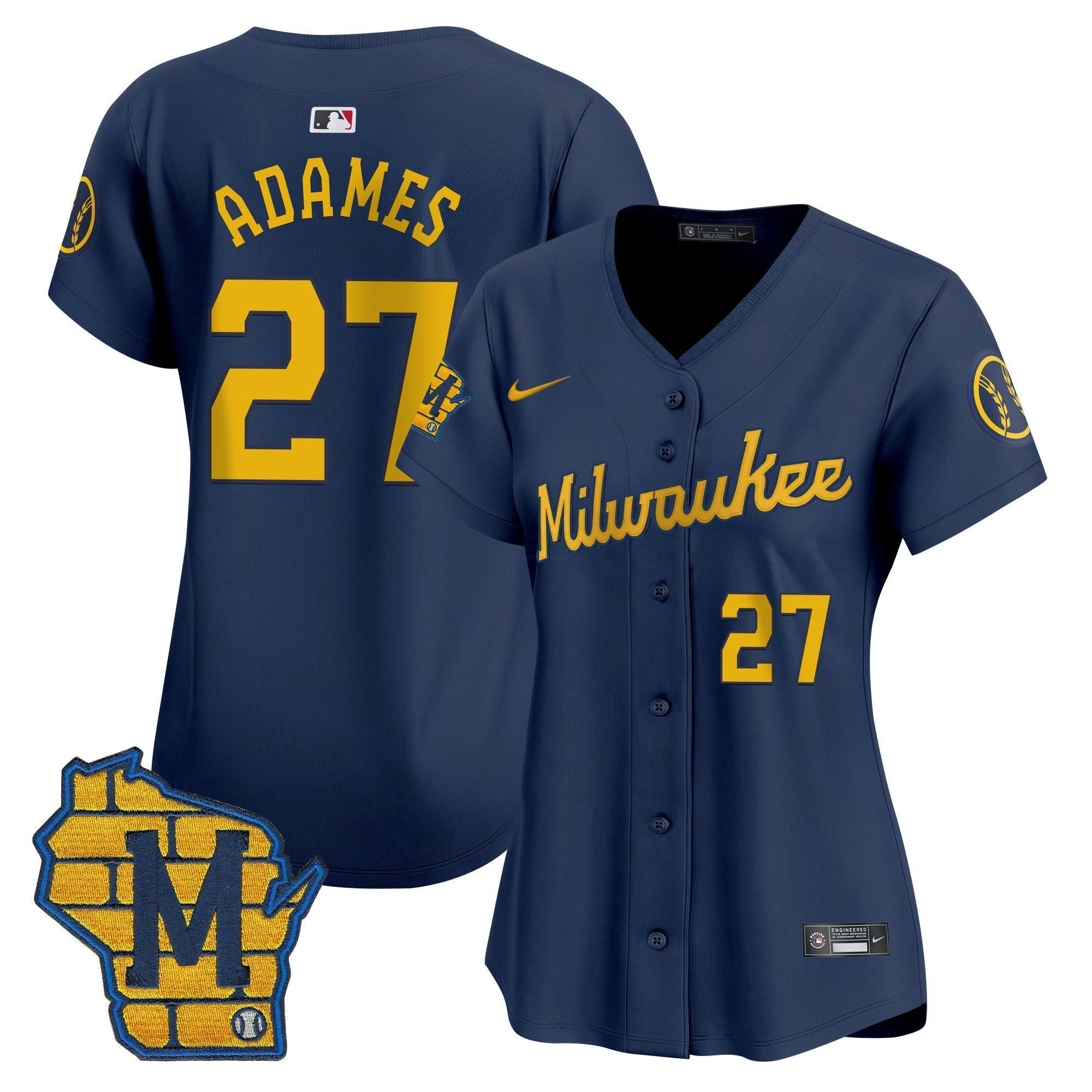 Camisa MLB Women’s Milwaukee Home Patch Vapor Premier Limited Jersey