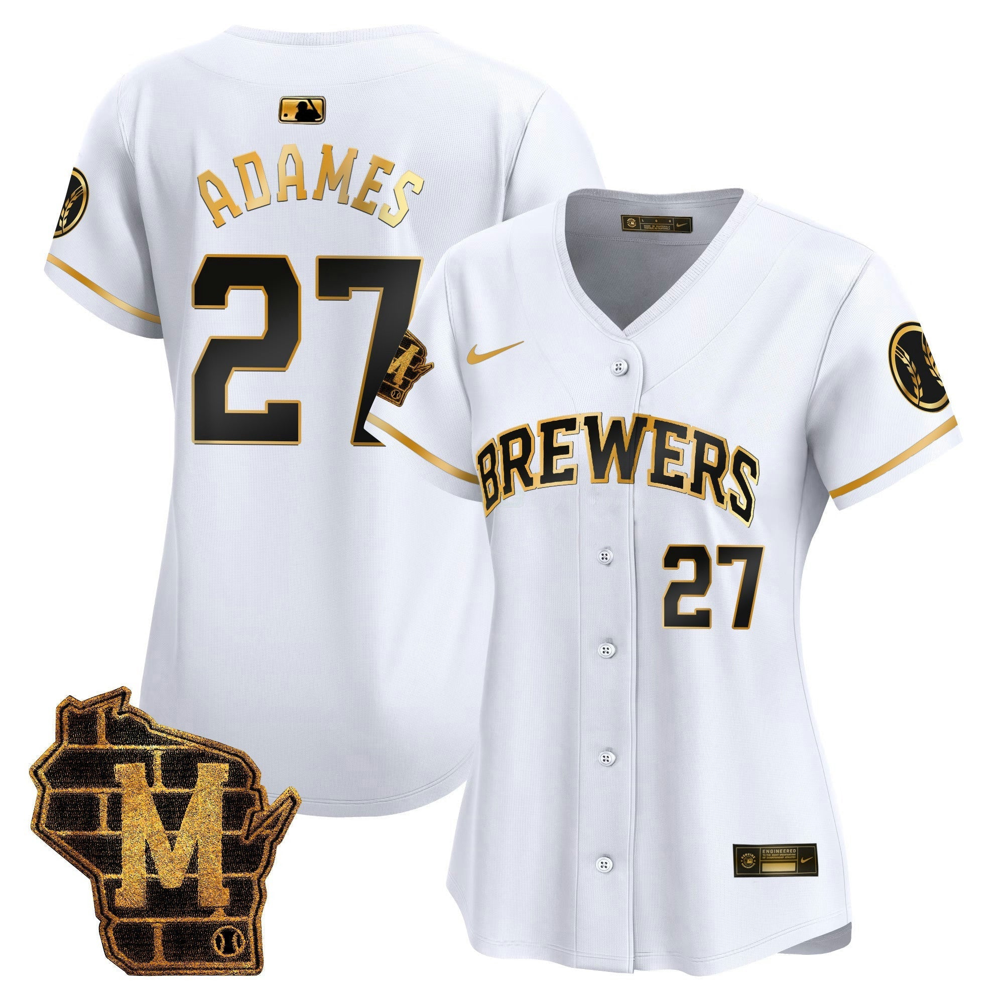 Camisa MLB Women’s Milwaukee Home Patch Vapor Premier Limited Jersey
