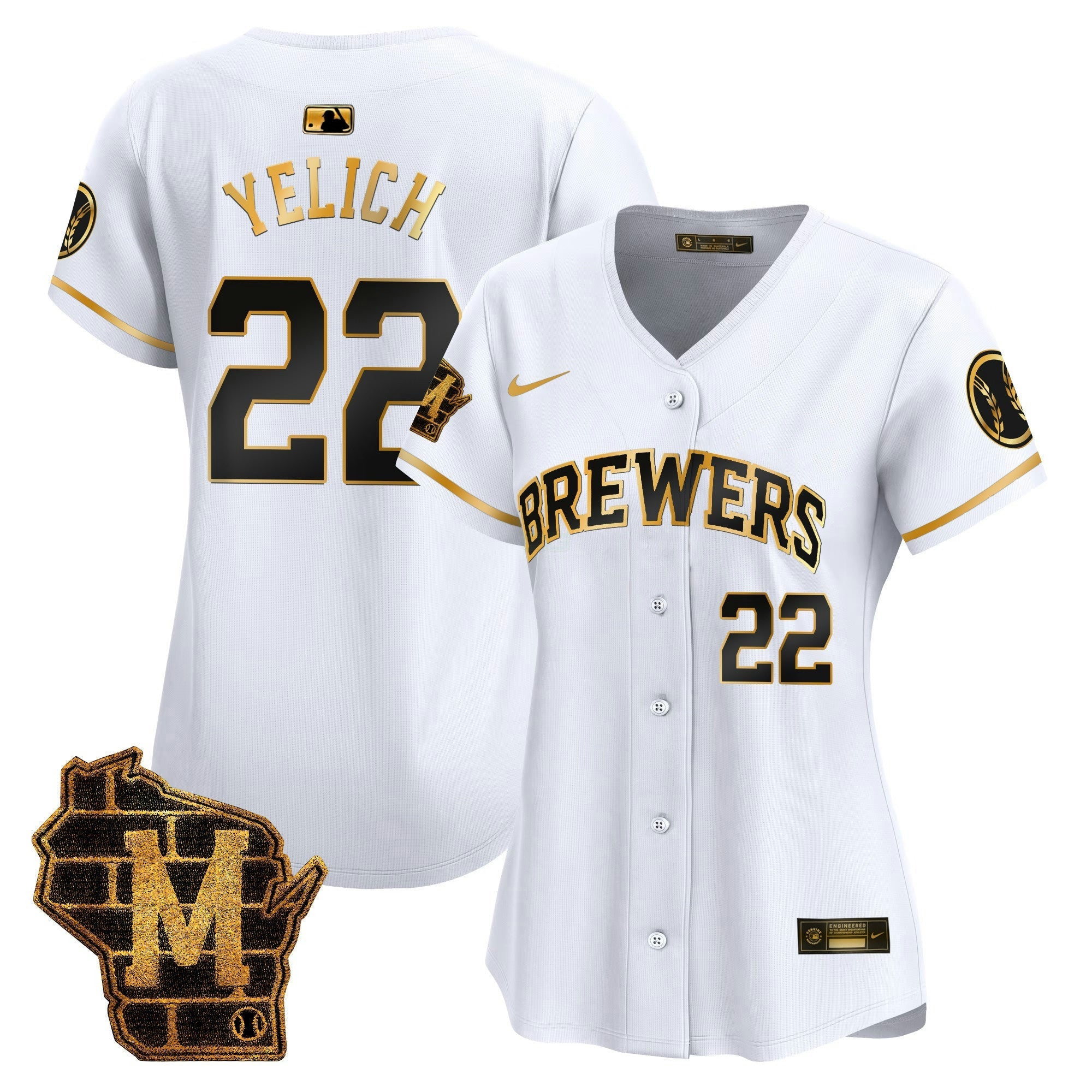 Camisa MLB Women’s Milwaukee Home Patch Vapor Premier Limited Jersey