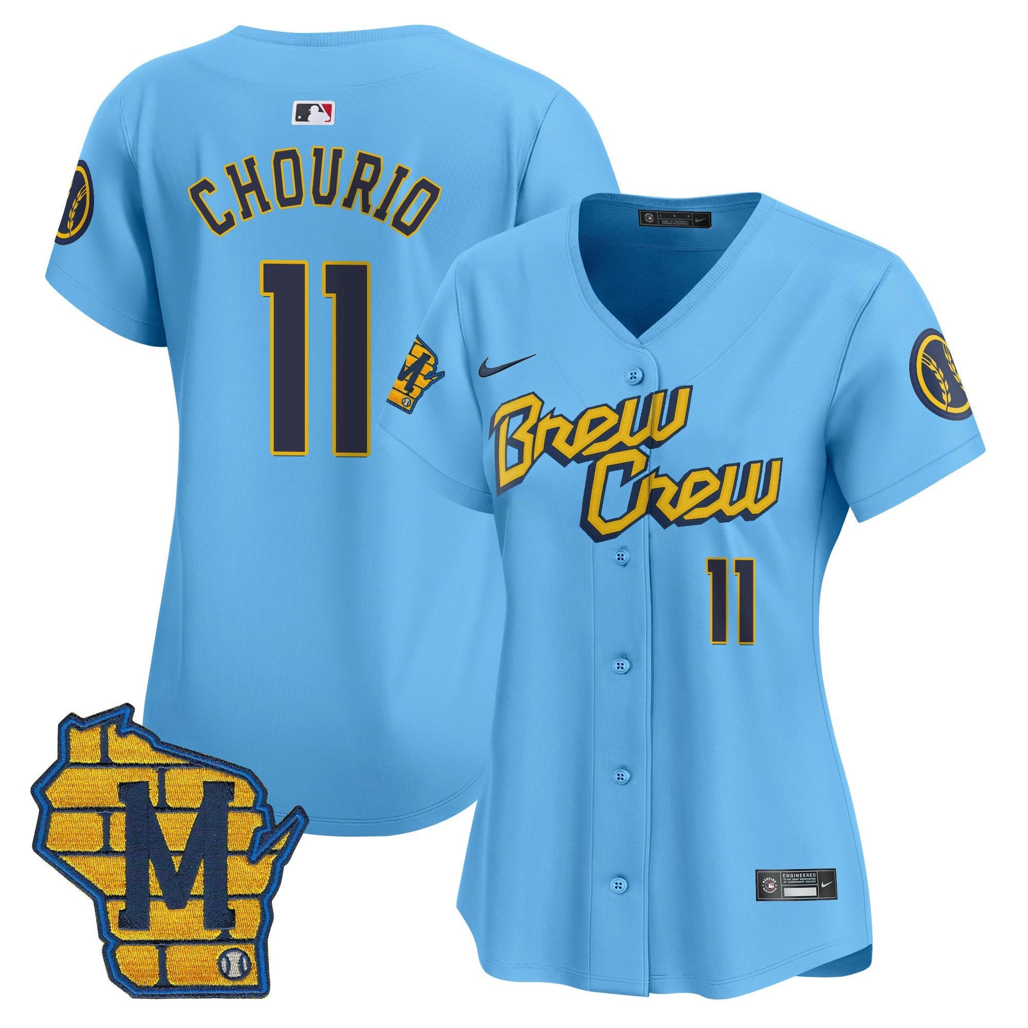 Camisa MLB Women’s Milwaukee Home Patch Vapor Premier Limited Jersey