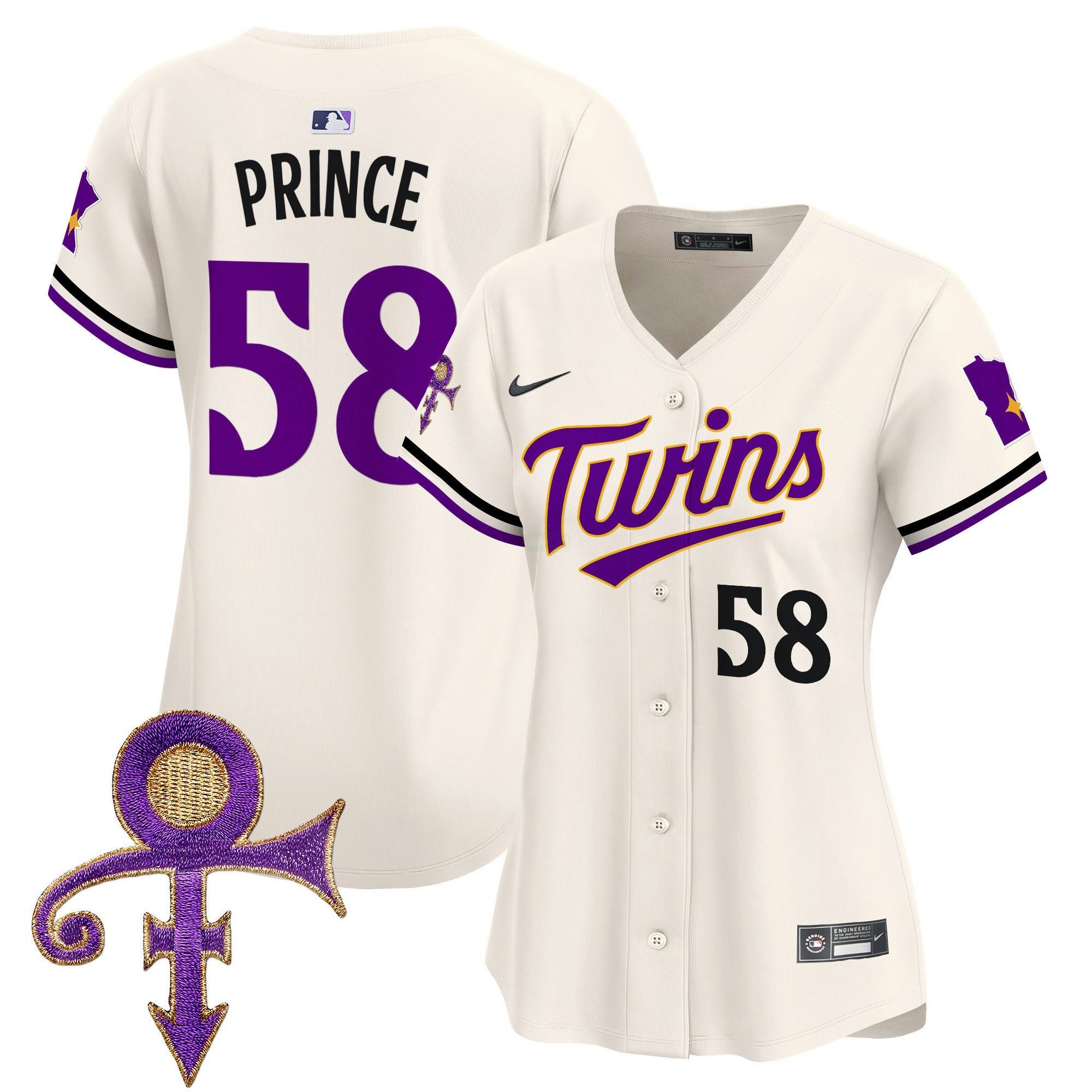 Camisa MLB Women’s Minnesota Prince Patch Vapor Premier Limited Jersey V3
