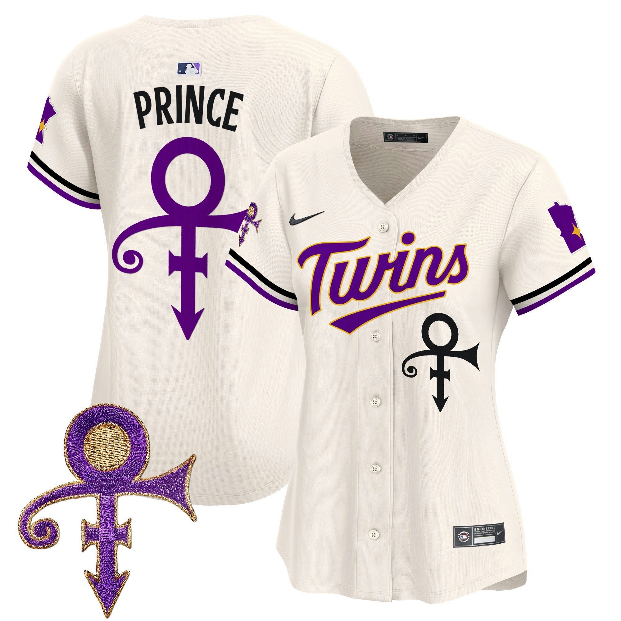 Camisa MLB Women’s Minnesota Prince Patch Vapor Premier Limited Jersey V3