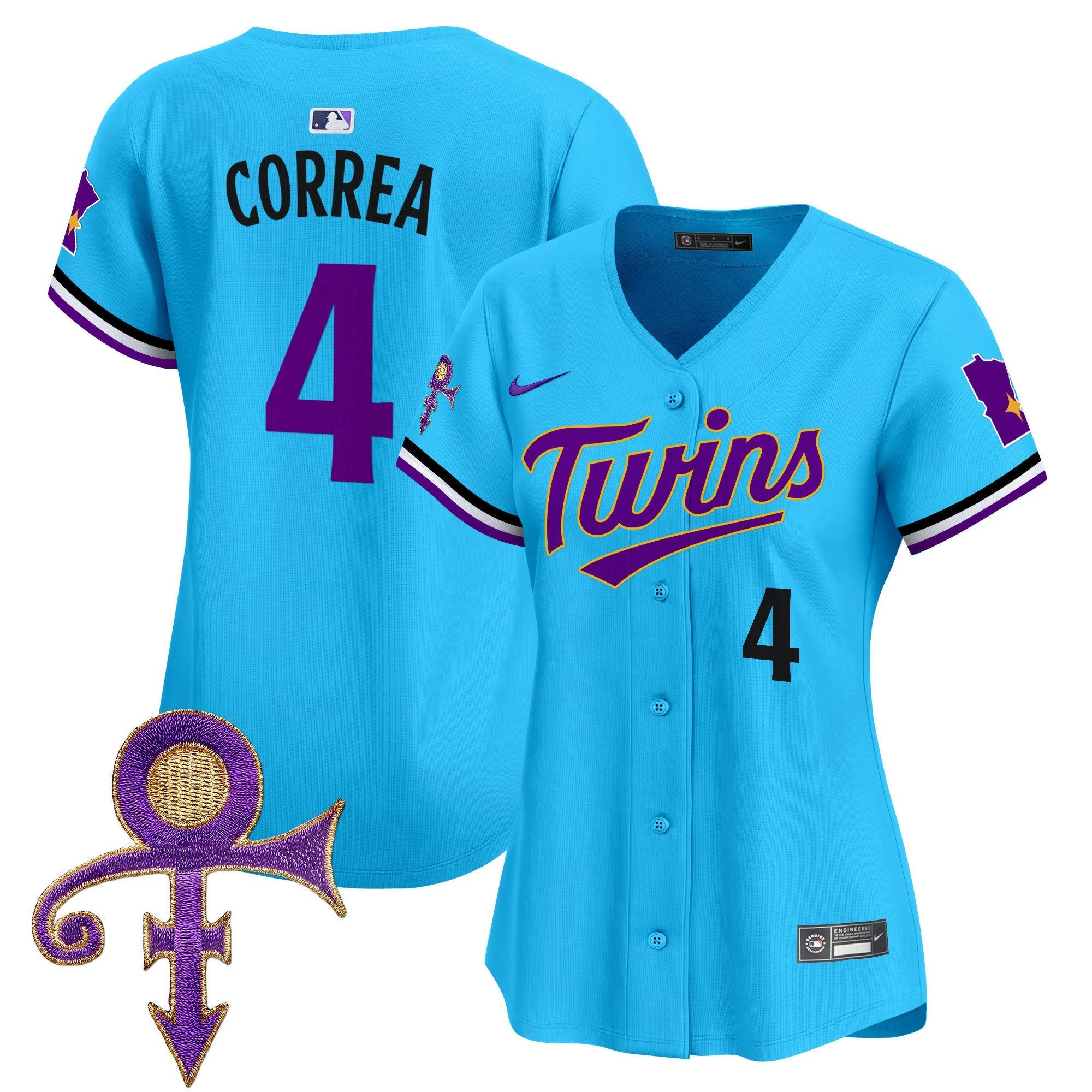 Camisa MLB Women’s Minnesota Prince Patch Vapor Premier Limited Jersey V3