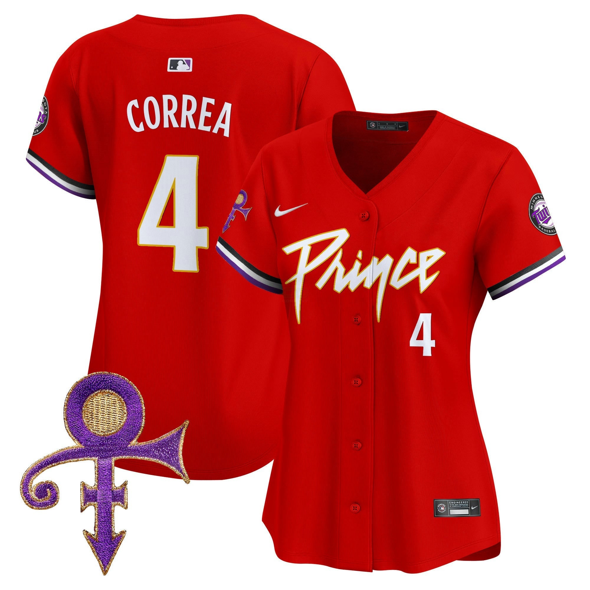 Camisa MLB Women’s Minnesota Prince Patch Vapor Premier Limited Jersey
