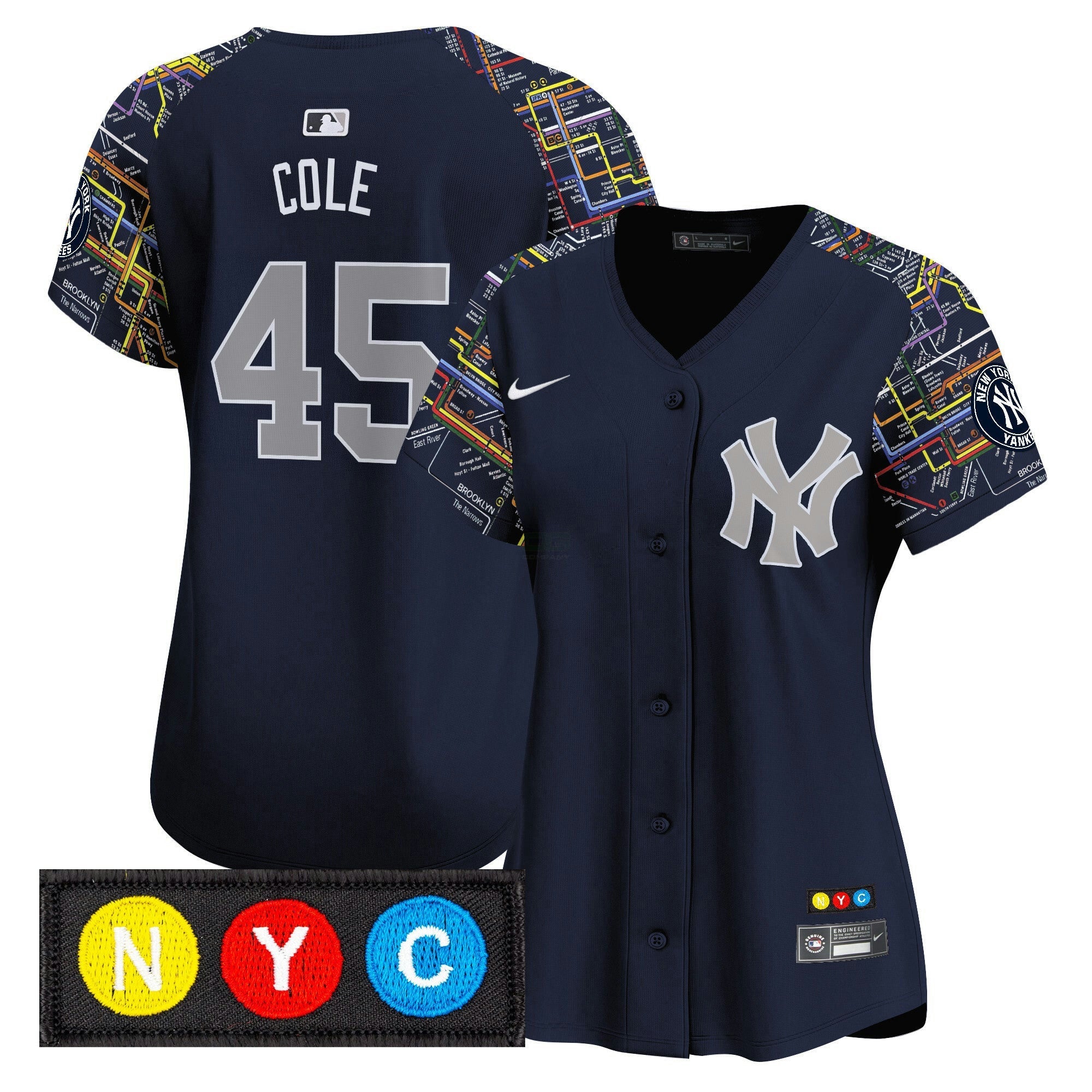 Camisa MLB Women’s New York Subway Style Vapor Premier Limited Jersey – Stitched - Azul Marinho