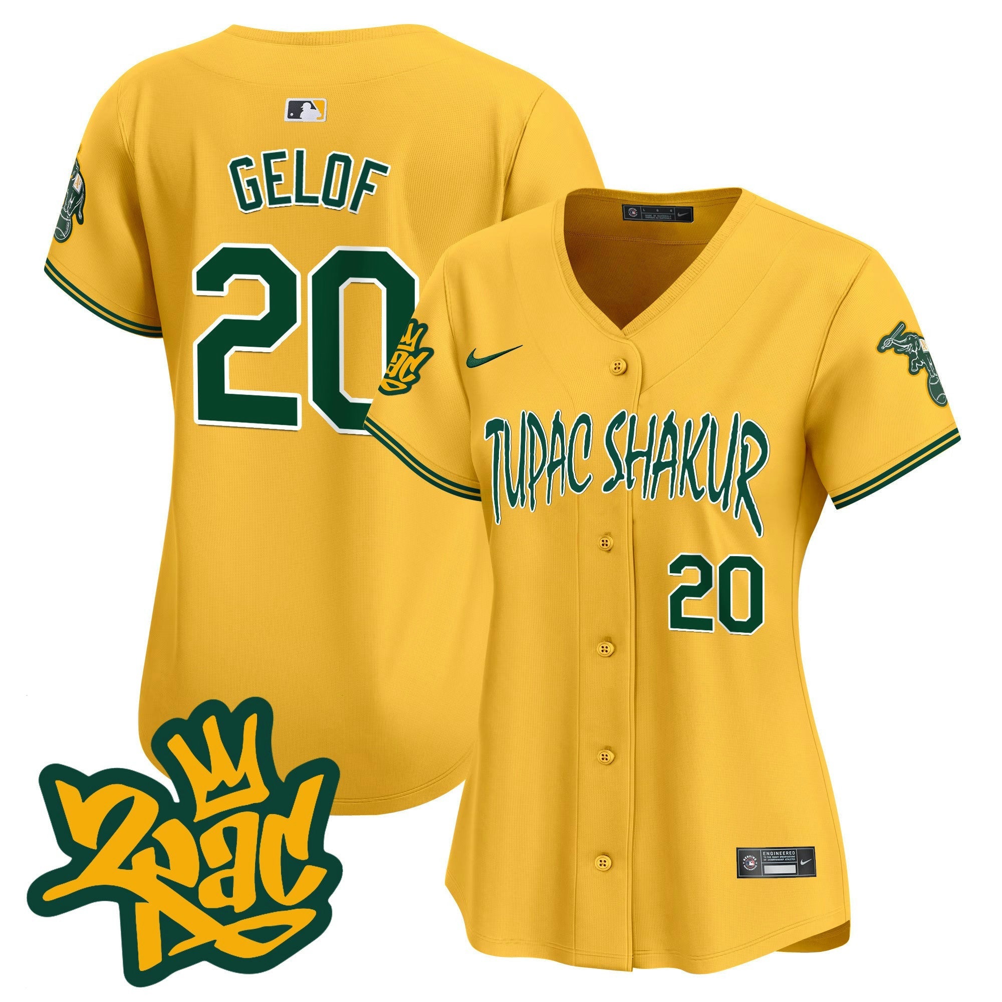 Camisa MLB Women’s Oakland Tupac Shakur Vapor Premier Limited Jersey
