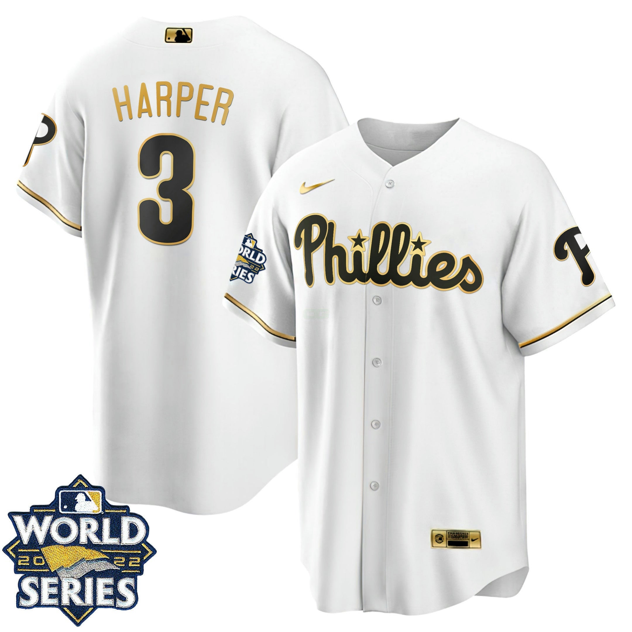 Camisa MLB Women’s Philadelphia Gold 2022 World Series Jersey