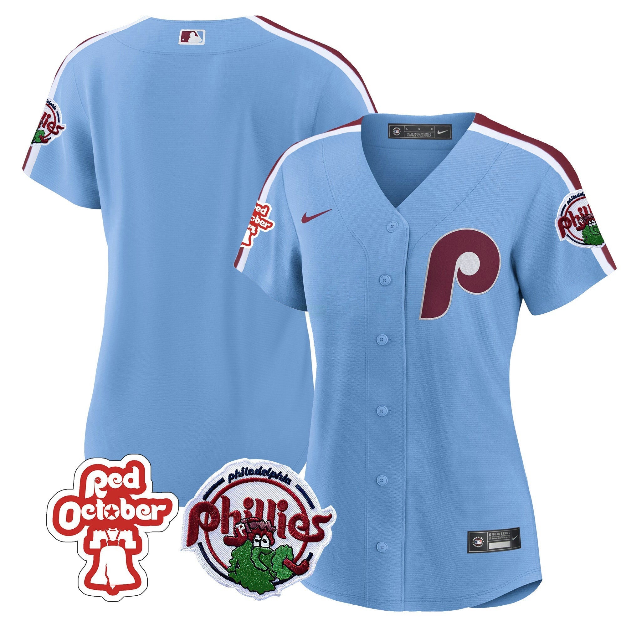 Camisa MLB Women’s Philadelphia Red October Patch Jersey