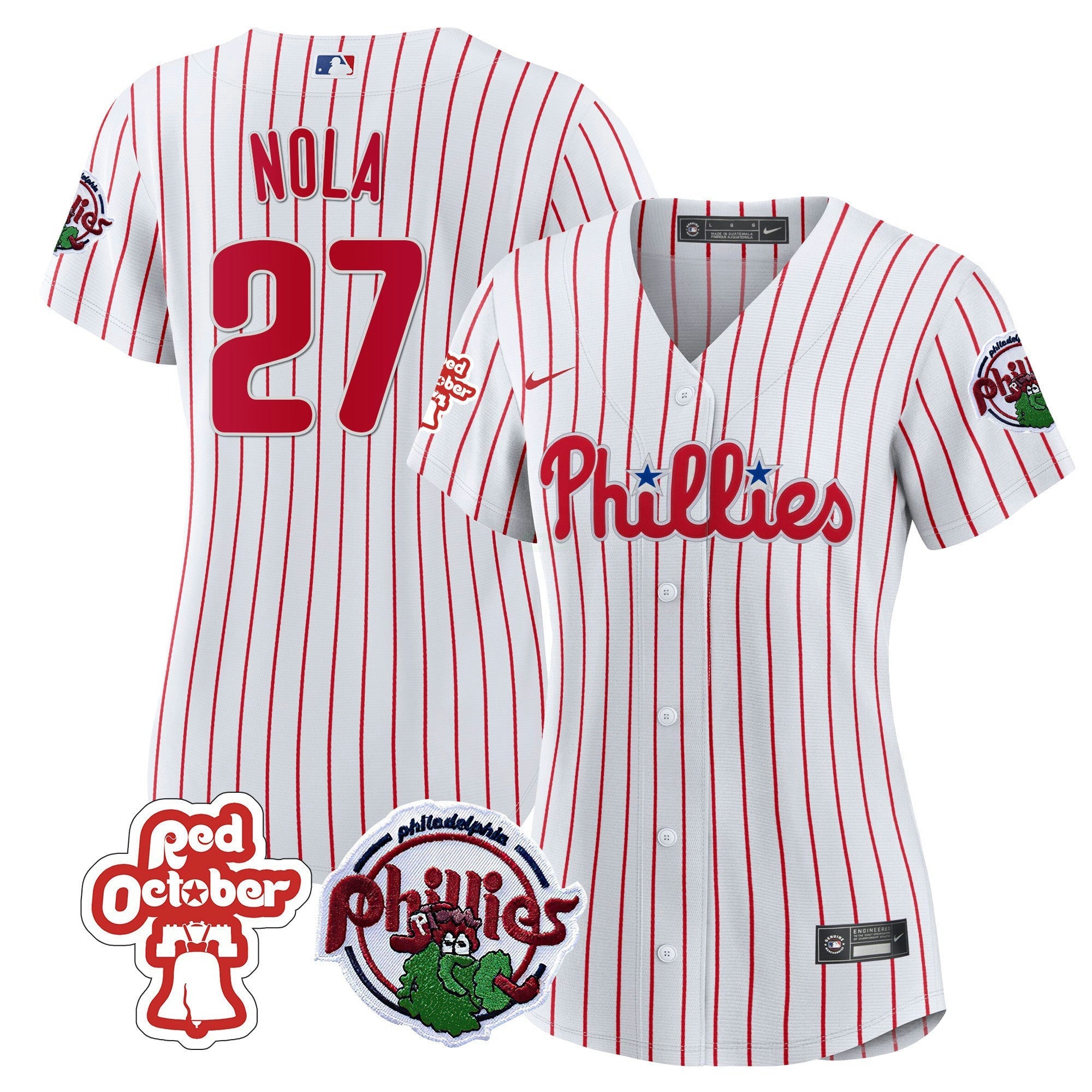 Camisa MLB Women’s Philadelphia Red October Patch Jersey