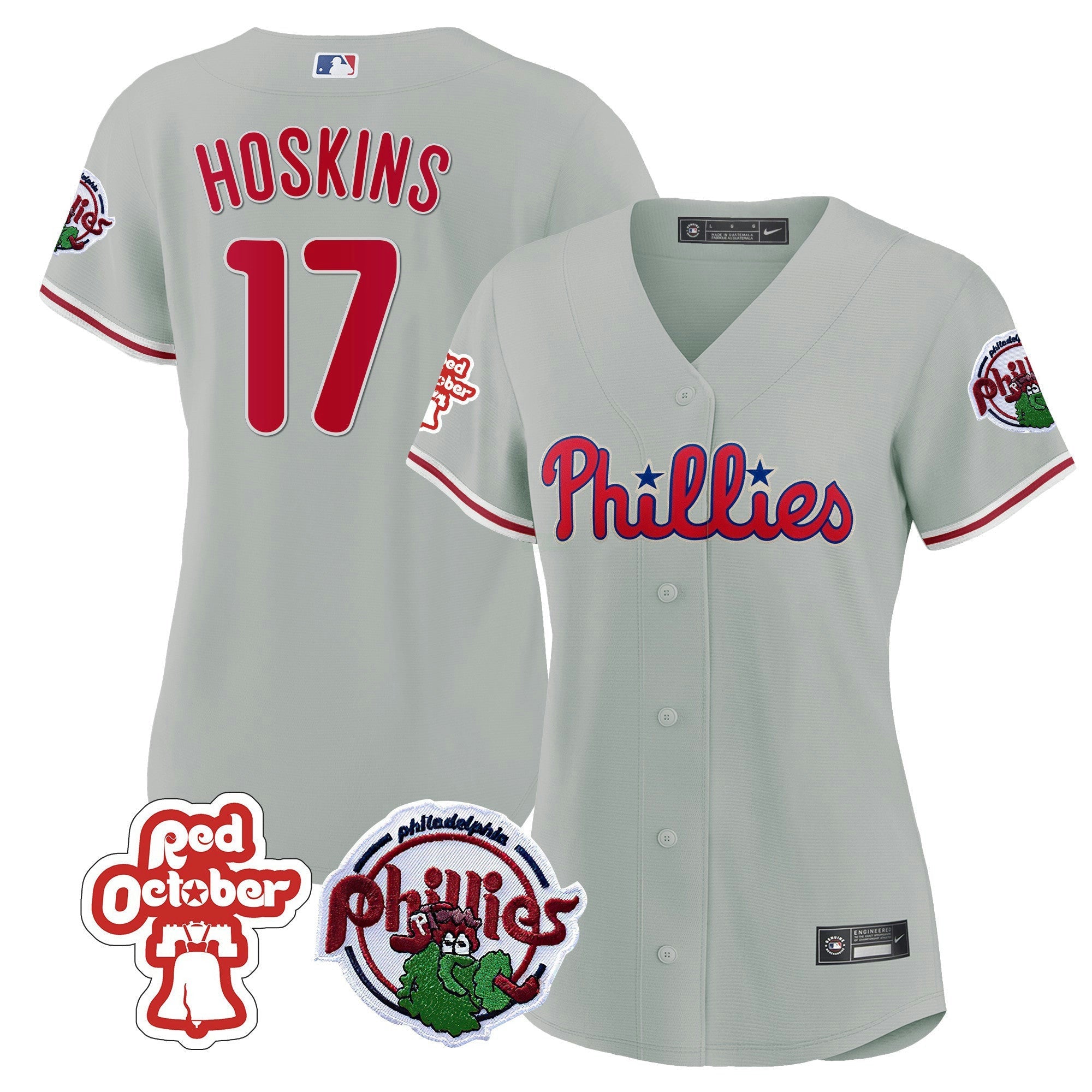 Camisa MLB Women’s Philadelphia Red October Patch Jersey