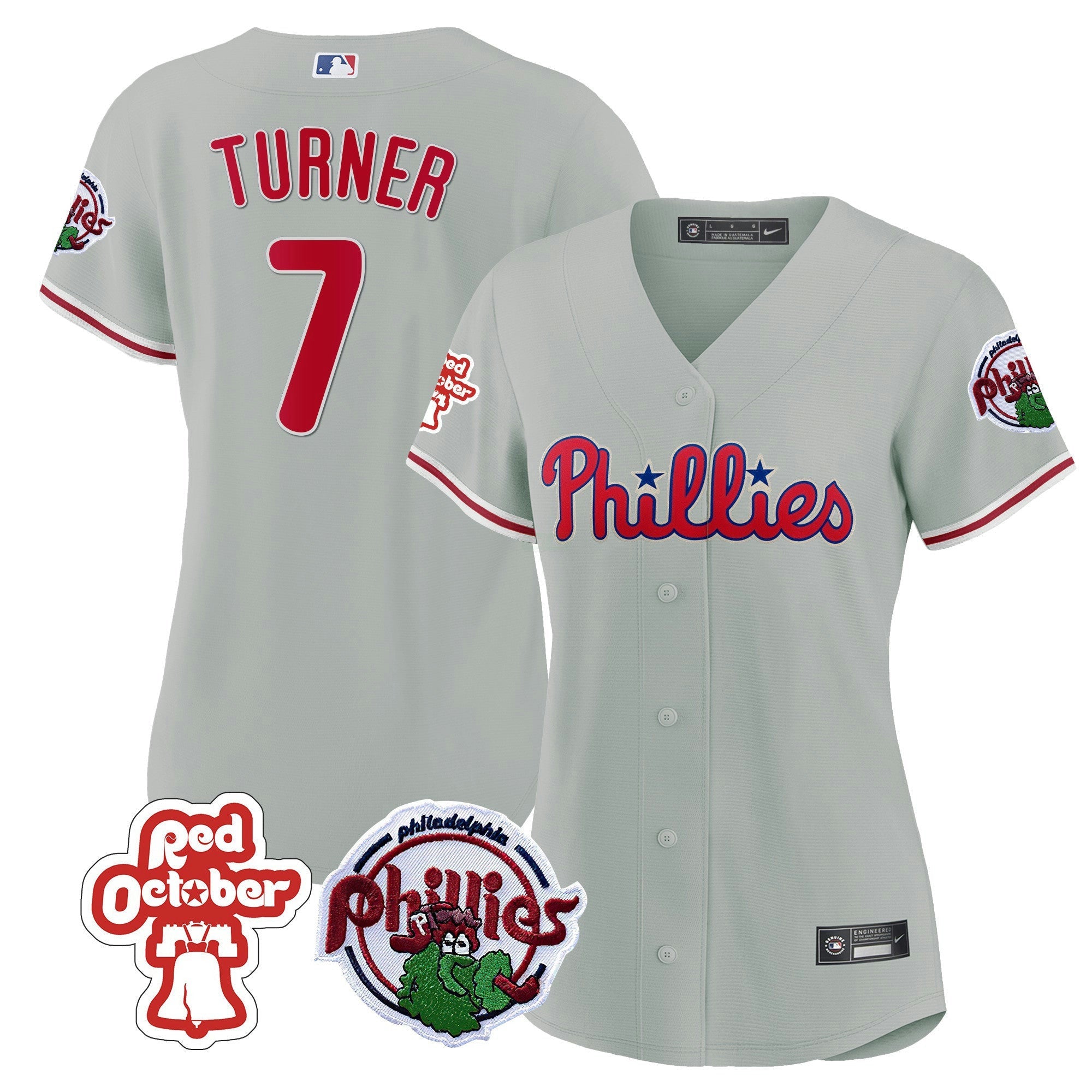 Camisa MLB Women’s Philadelphia Red October Patch Jersey