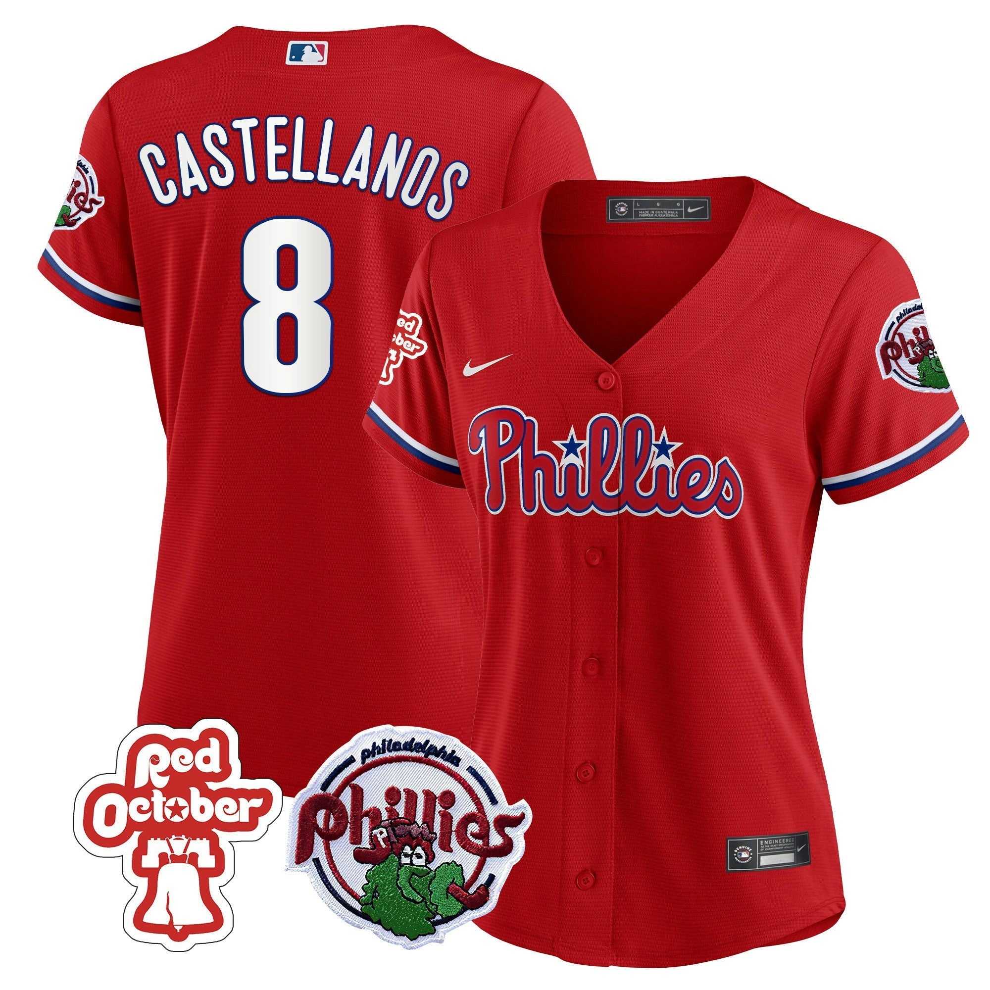 Camisa MLB Women’s Philadelphia Red October Patch Jersey