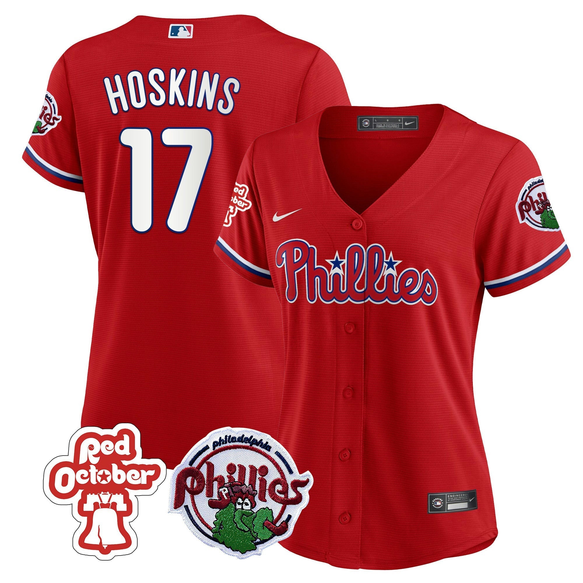 Camisa MLB Women’s Philadelphia Red October Patch Jersey