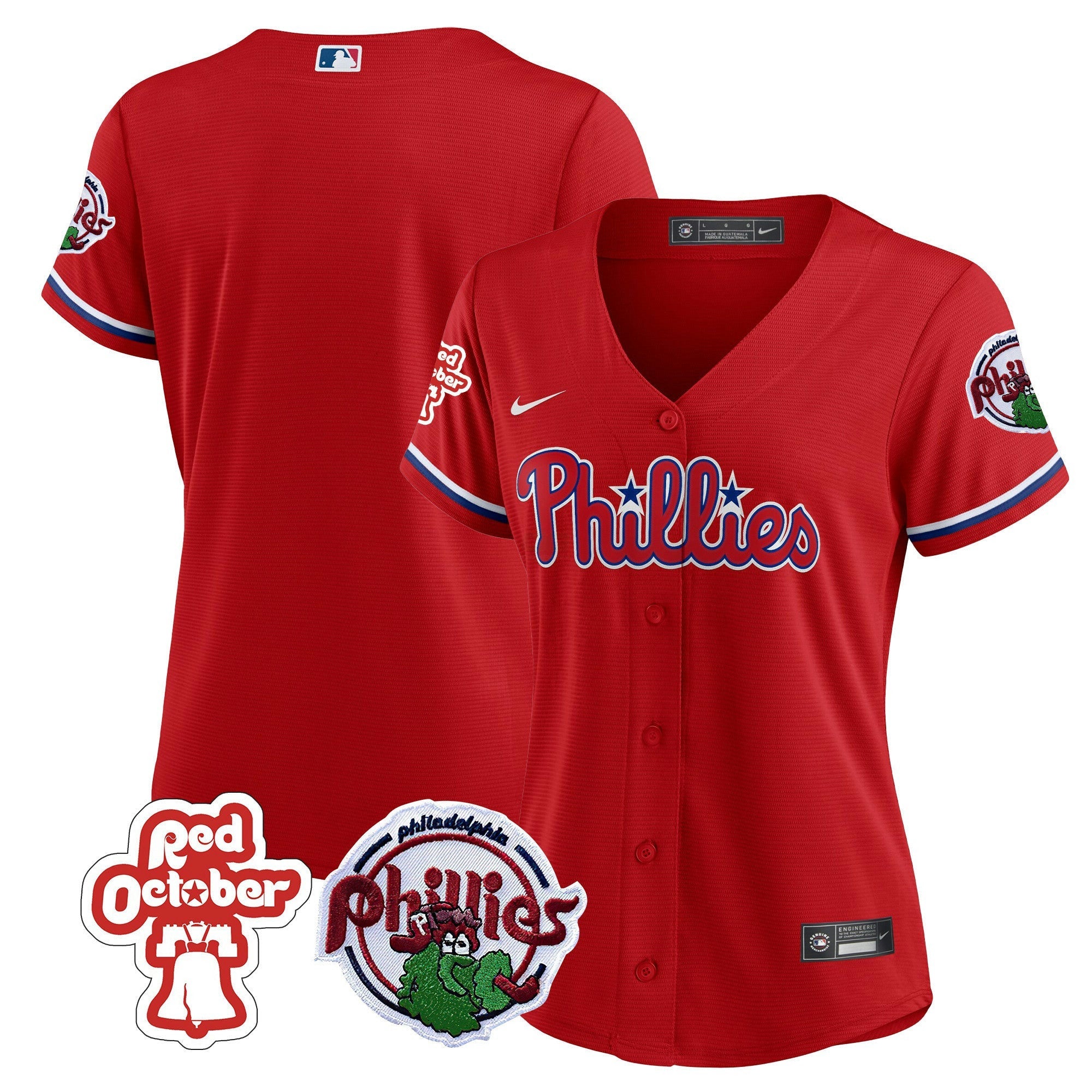 Camisa MLB Women’s Philadelphia Red October Patch Jersey