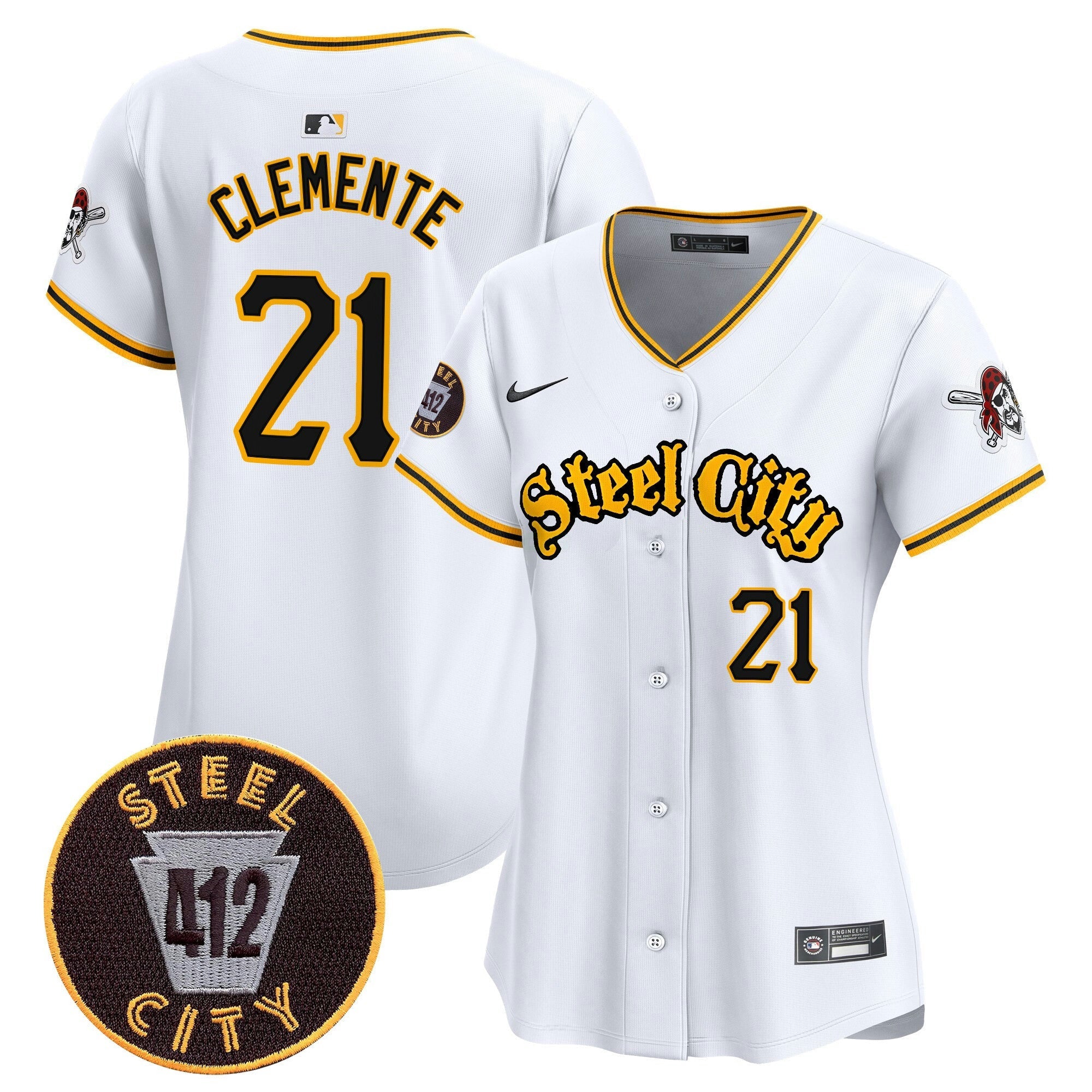 Camisa MLB Women’s Pittsburgh 412 Patch Vapor Premier Limited Jersey