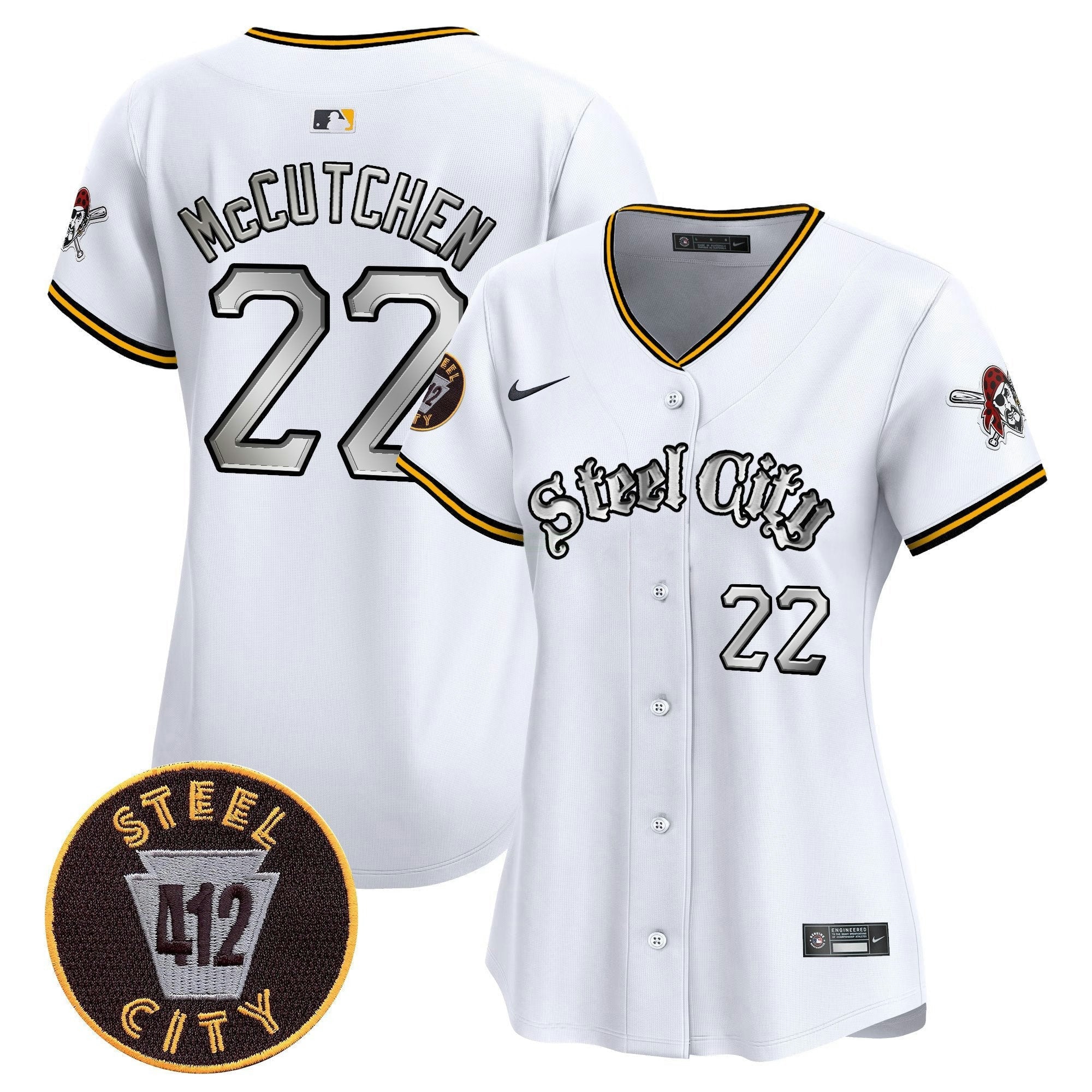 Camisa MLB Women’s Pittsburgh 412 Patch Vapor Premier Limited Jersey V2
