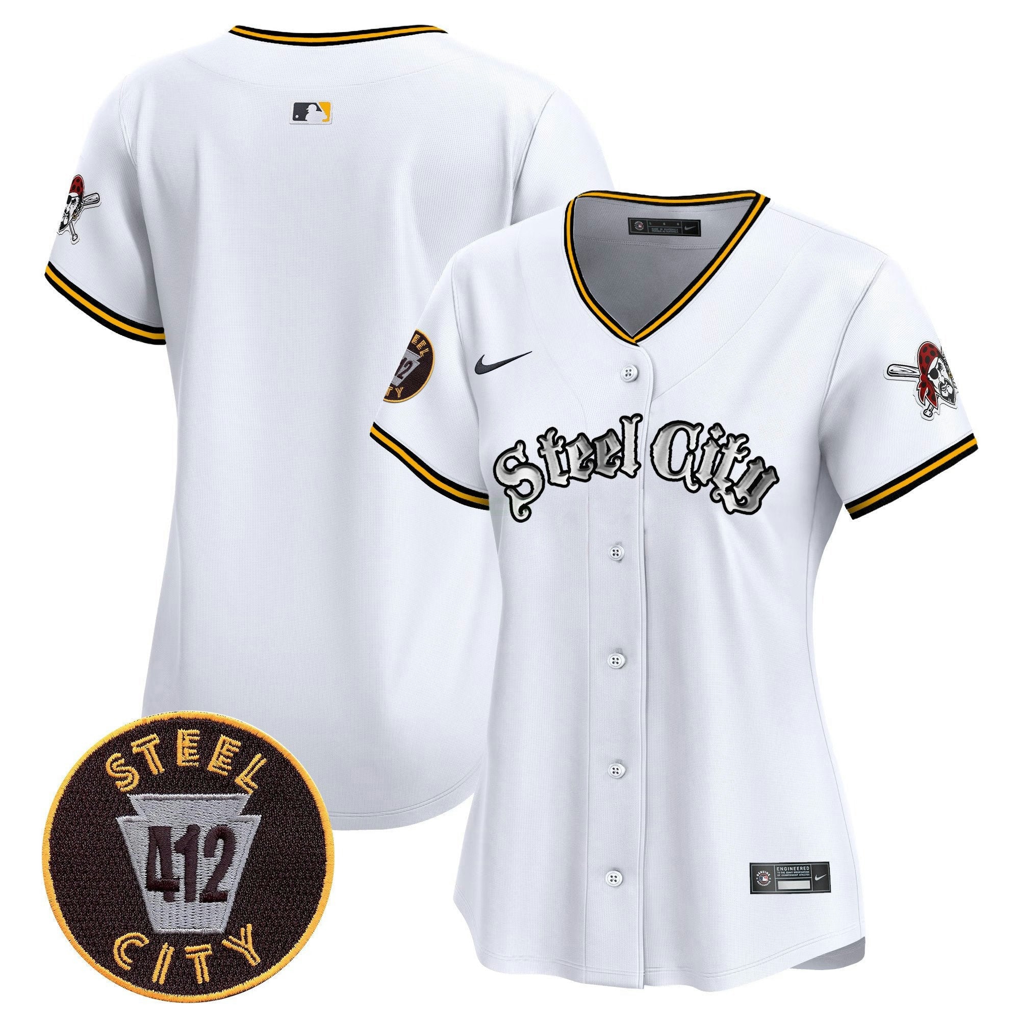 Camisa MLB Women’s Pittsburgh 412 Patch Vapor Premier Limited Jersey V2
