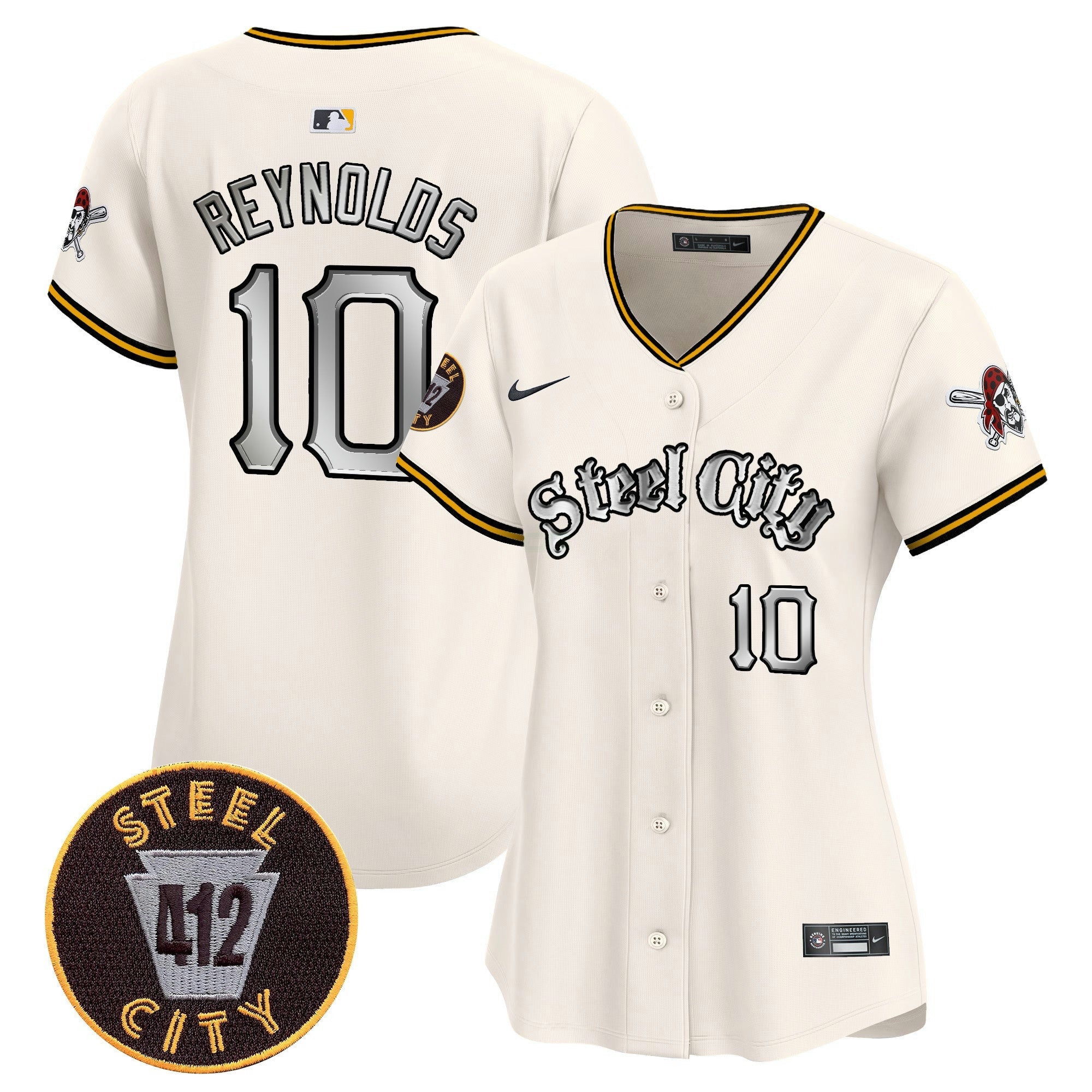Camisa MLB Women’s Pittsburgh 412 Patch Vapor Premier Limited Jersey V2