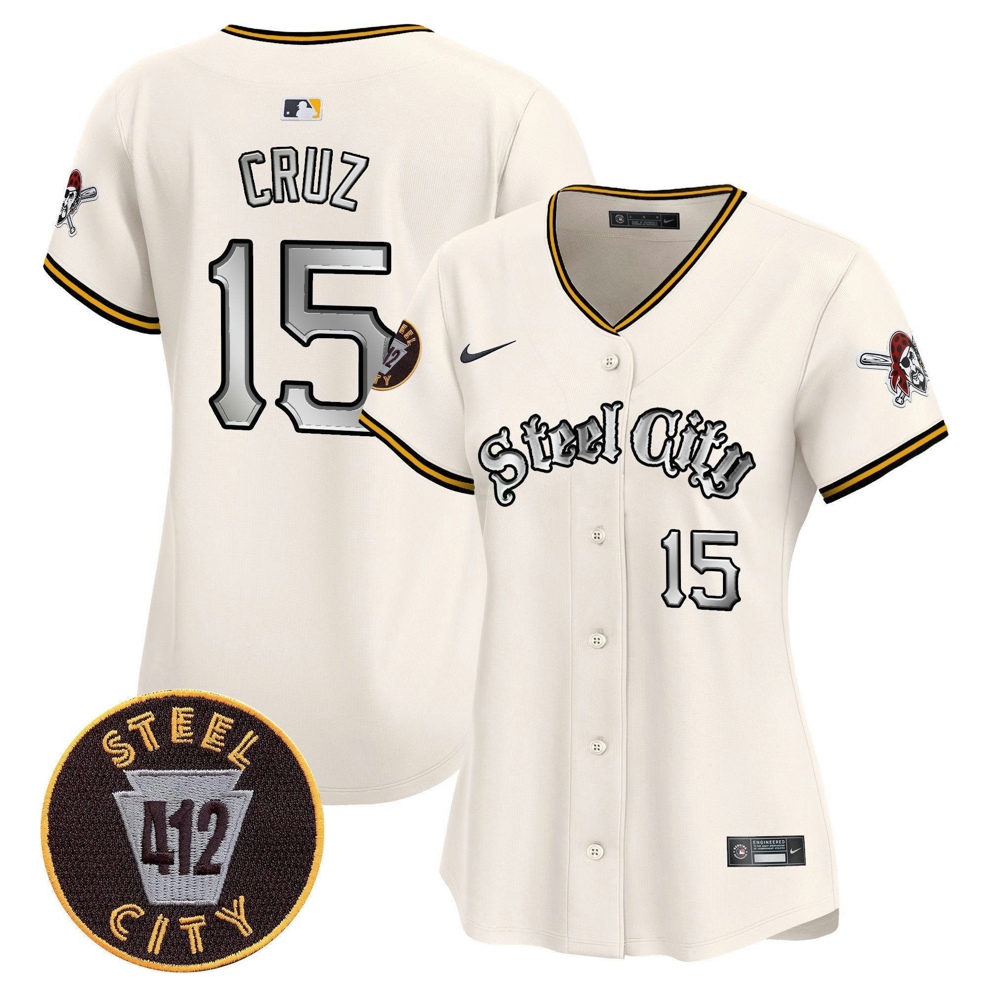Camisa MLB Women’s Pittsburgh 412 Patch Vapor Premier Limited Jersey V2