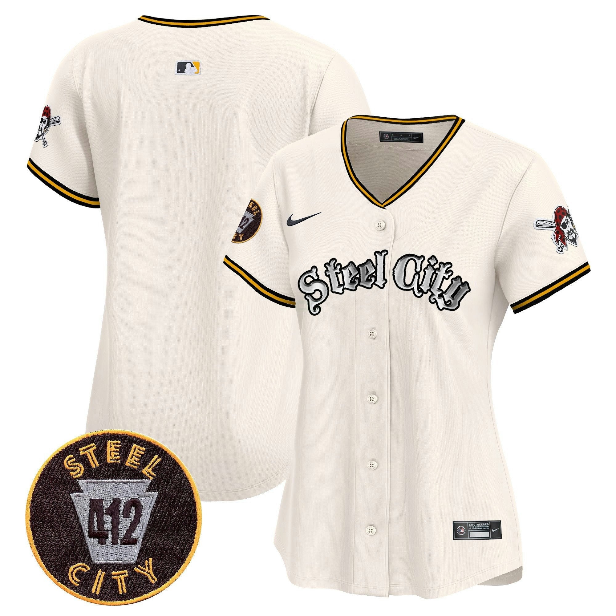 Camisa MLB Women’s Pittsburgh 412 Patch Vapor Premier Limited Jersey V2