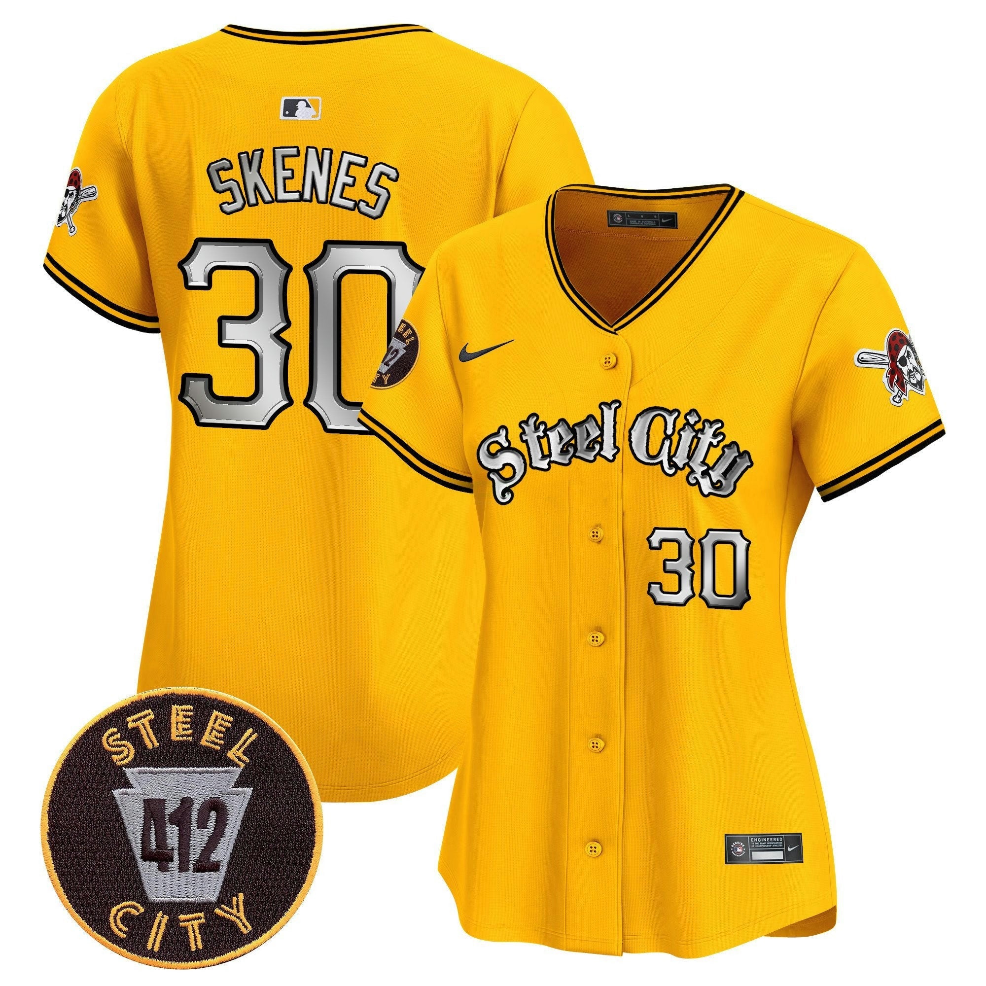 Camisa MLB Women’s Pittsburgh 412 Patch Vapor Premier Limited Jersey V2