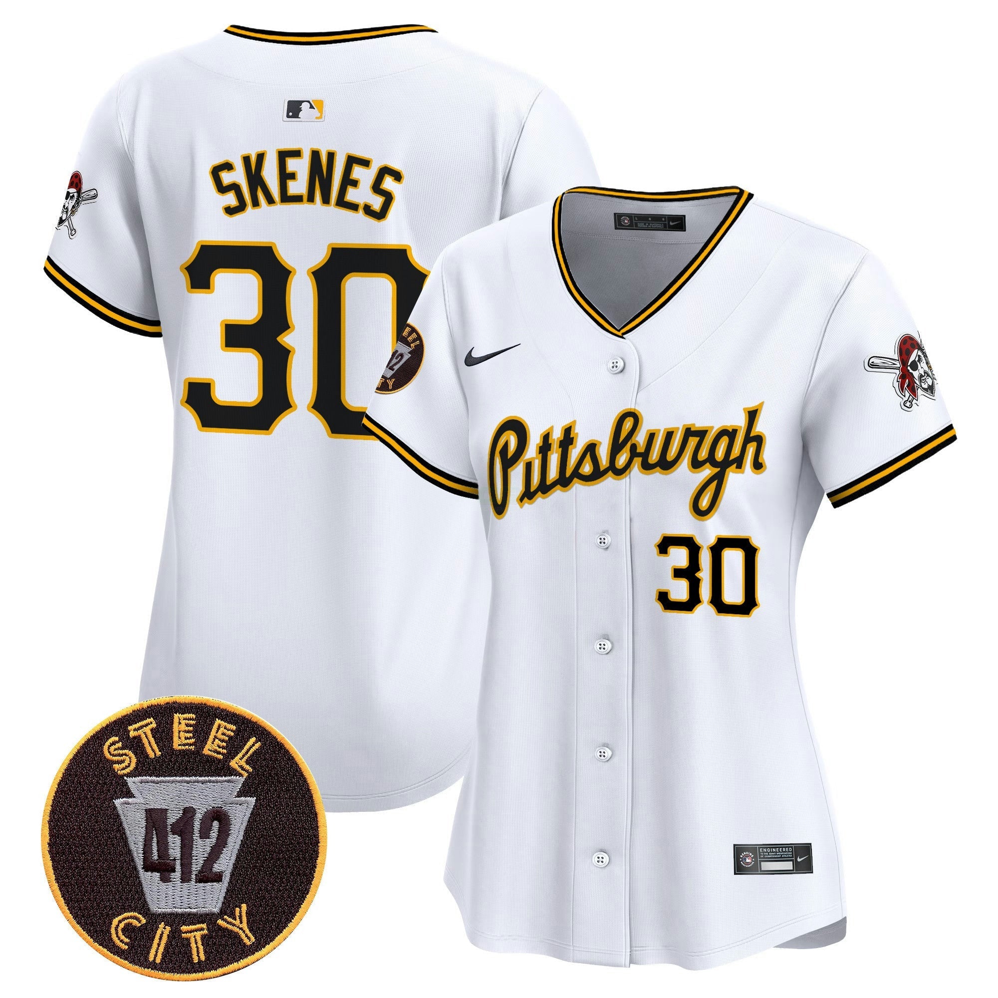 Camisa MLB Women’s Pittsburgh 412 Patch Vapor Premier Limited Jersey V4
