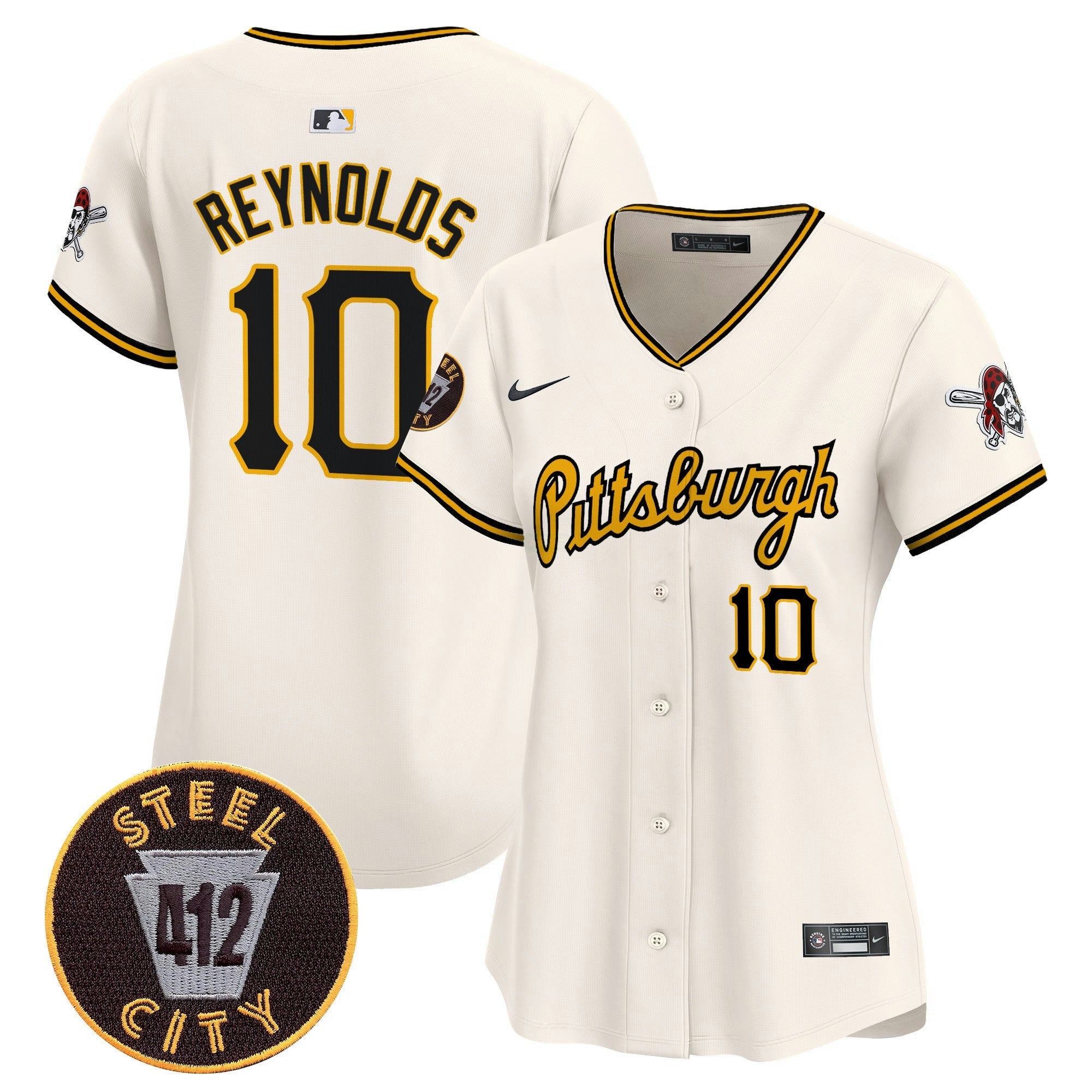 Camisa MLB Women’s Pittsburgh 412 Patch Vapor Premier Limited Jersey V4