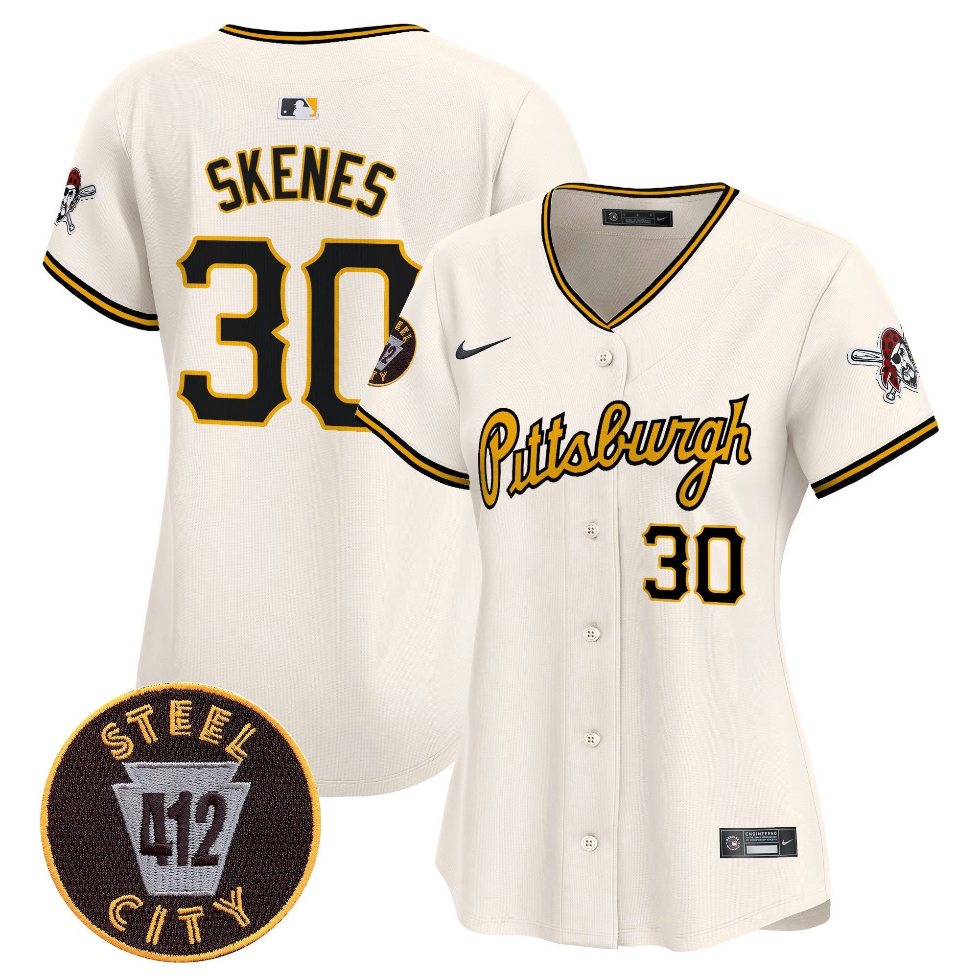Camisa MLB Women’s Pittsburgh 412 Patch Vapor Premier Limited Jersey V4