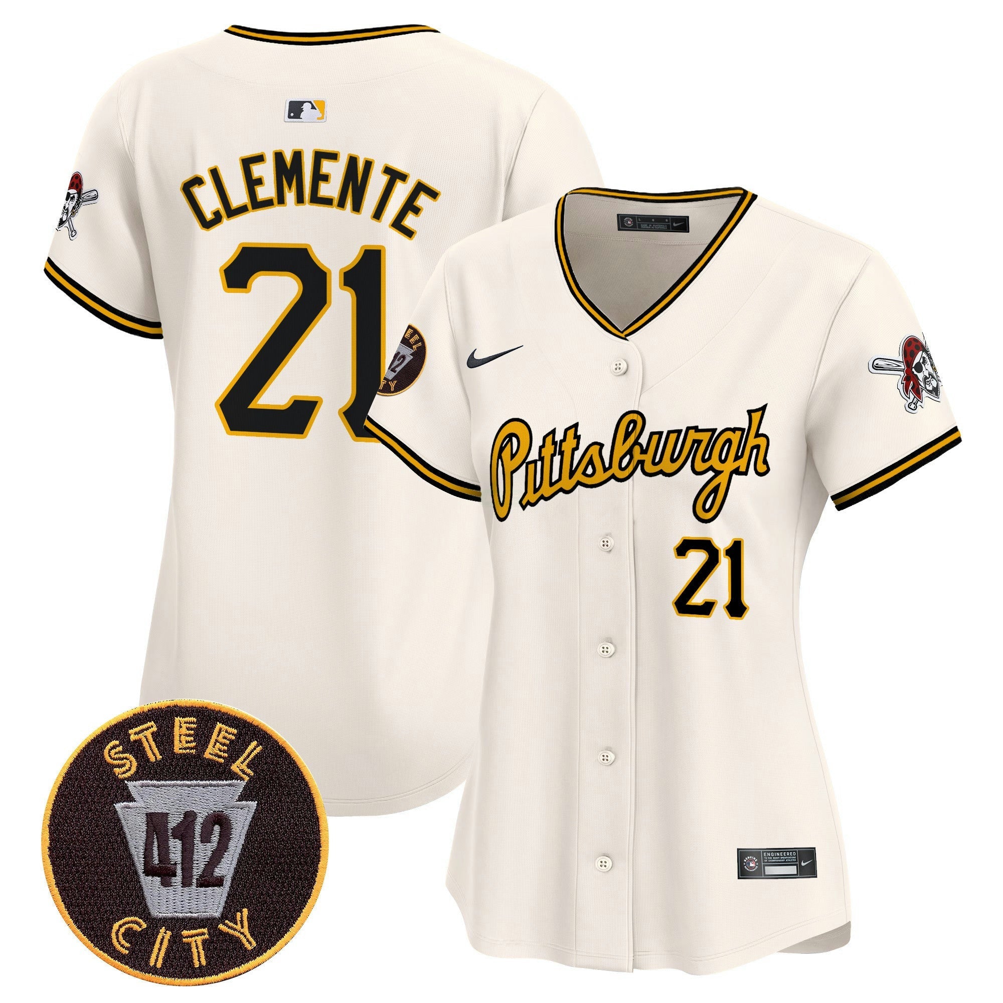 Camisa MLB Women’s Pittsburgh 412 Patch Vapor Premier Limited Jersey V4